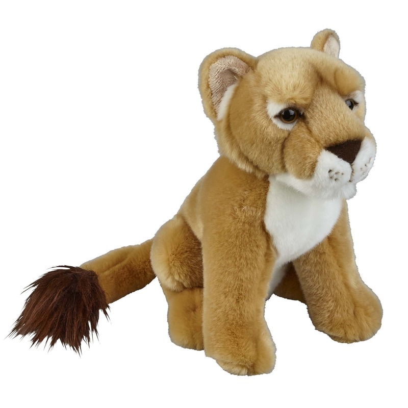 Ravensden Pluche leeuwin knuffel - bruin - 28 cm - leeuw/leeuwen -