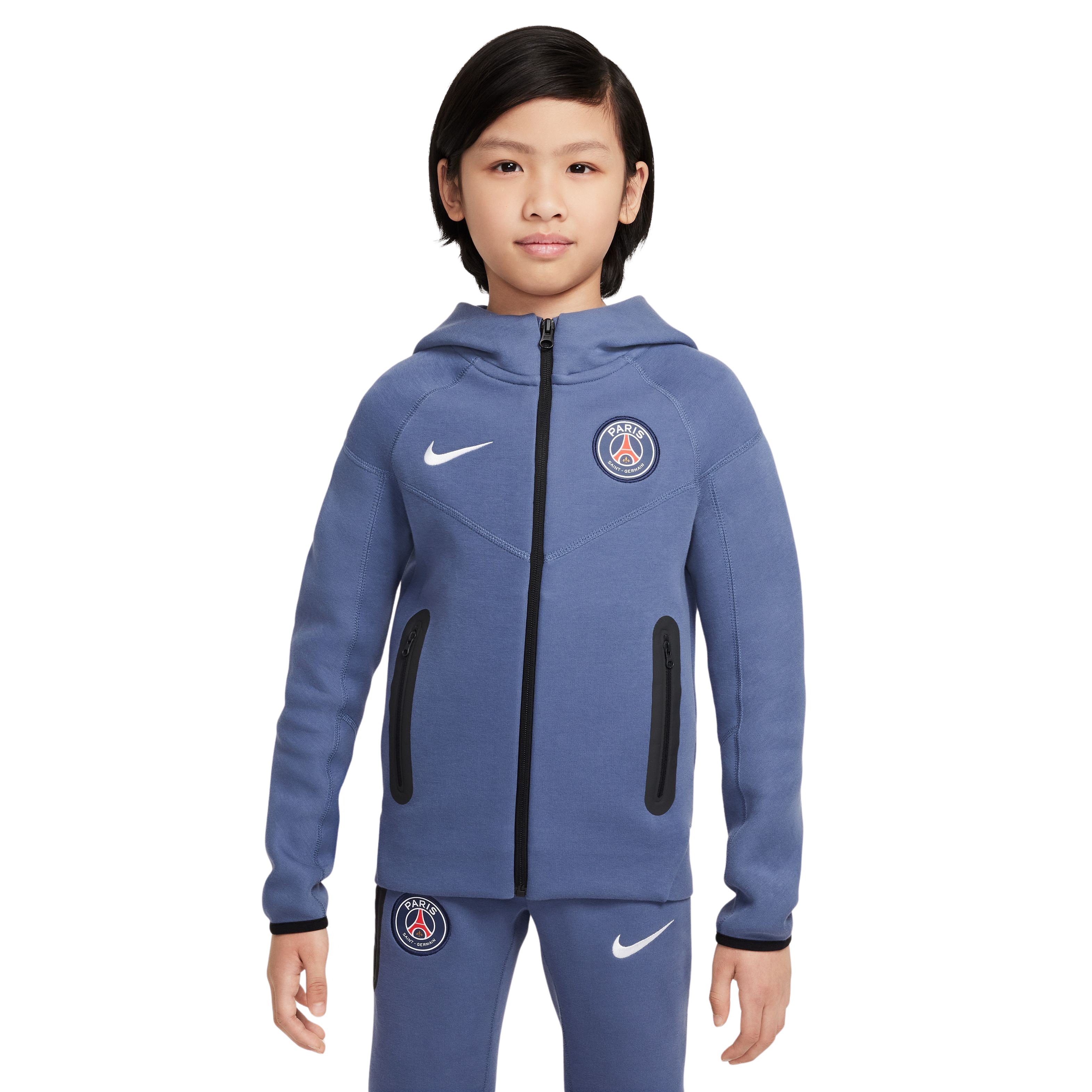 Nike Paris Saint-Germain Tech Fleece Vest 2025-2026 Kids Blauw Wit