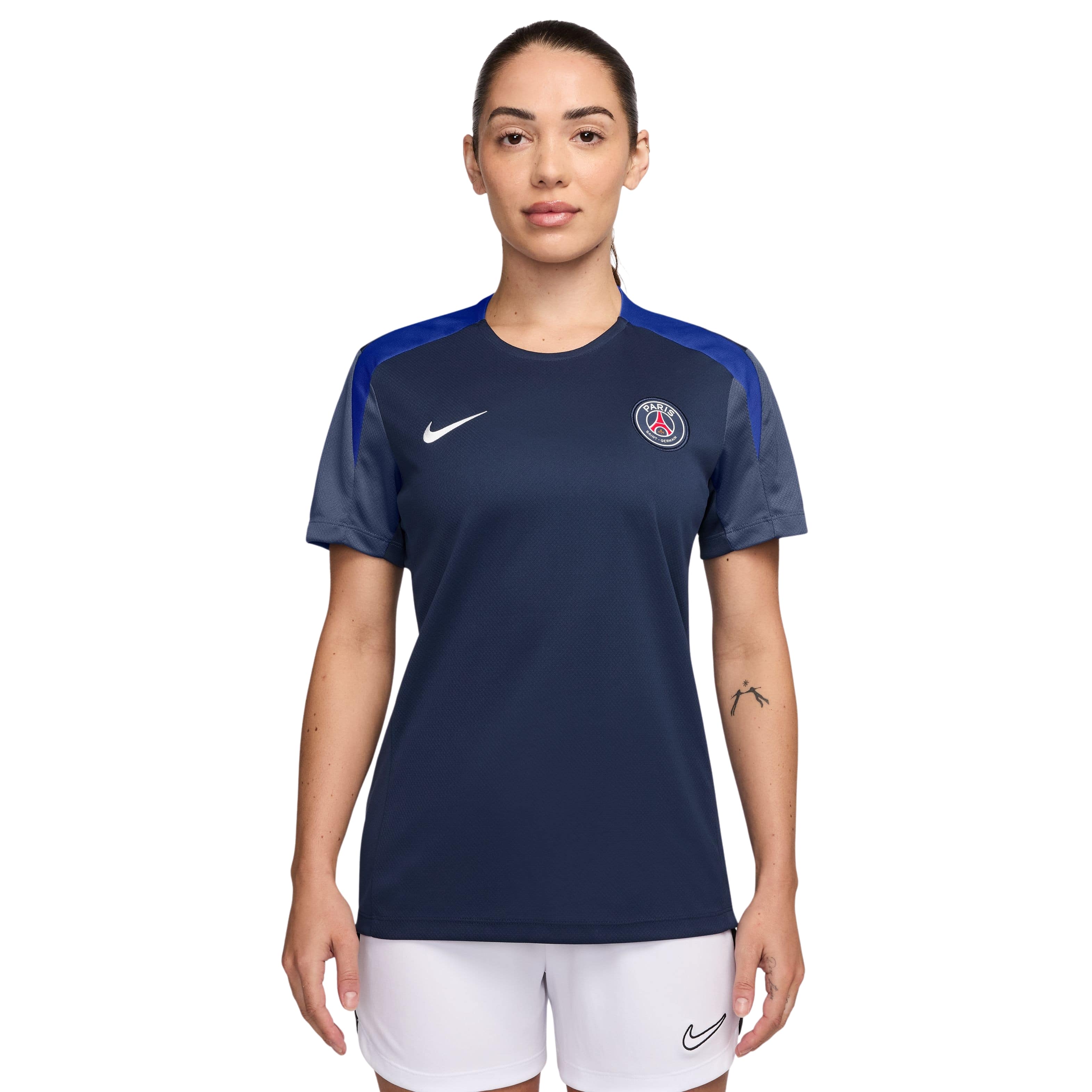 Nike Paris Saint-Germain Strike Trainingsshirt 2025-2026 Dames Donkerblauw Blauw Wit