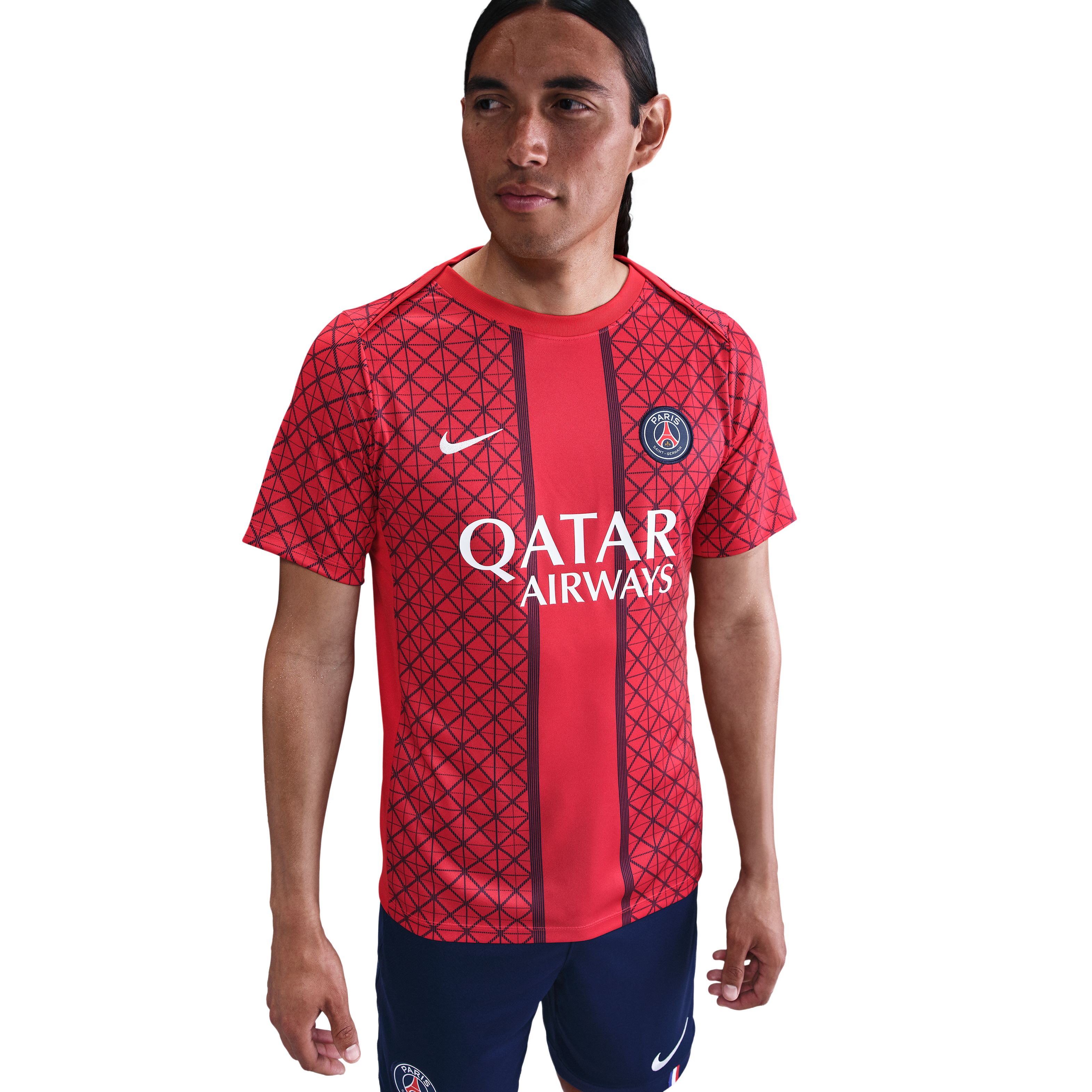 Nike Paris Saint-Germain Pre-Match Trainingsshirt 2025-2026 Rood Zwart Wit