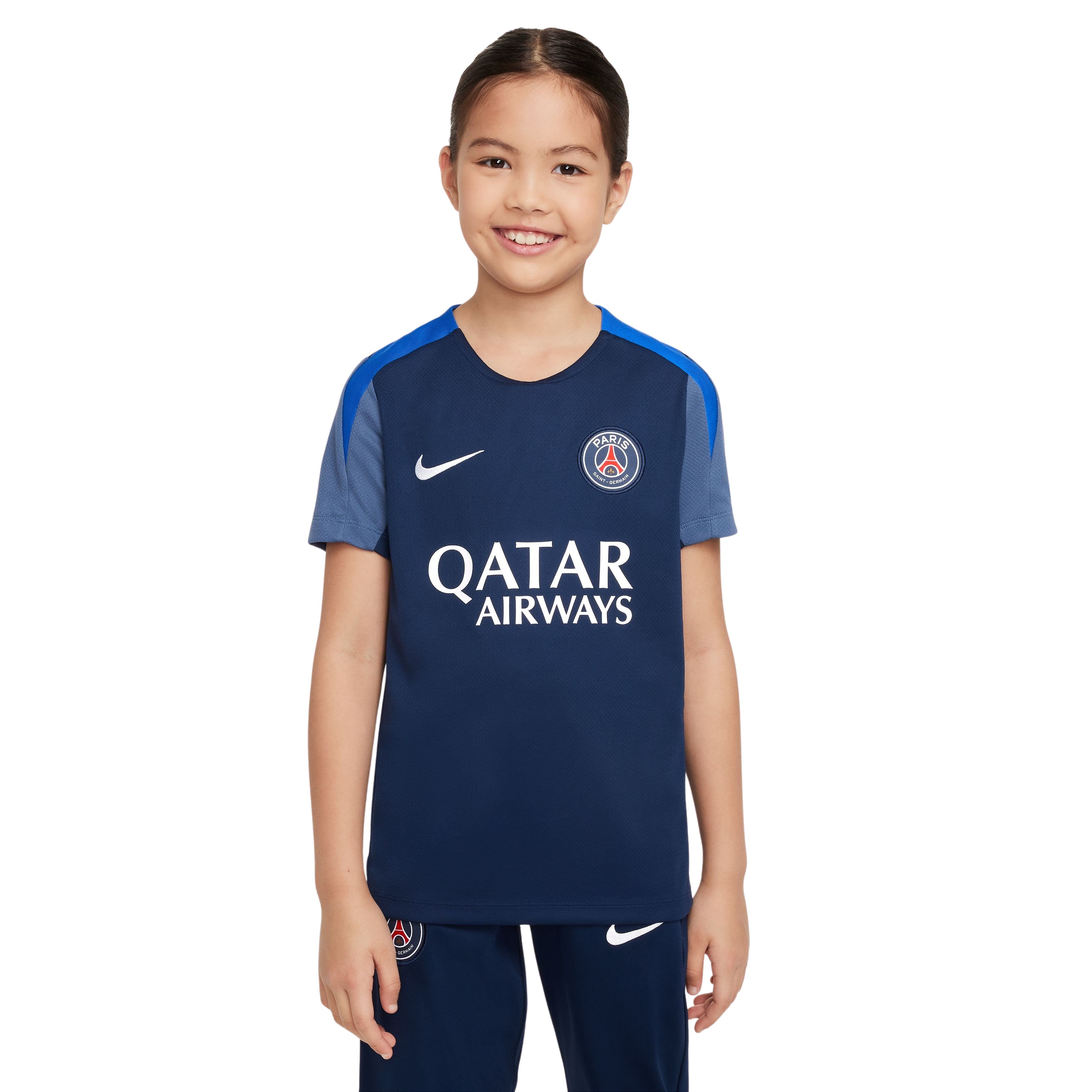 Nike Paris Saint-Germain Strike Trainingsshirt 2025-2026 Kids Donkerblauw Blauw Wit