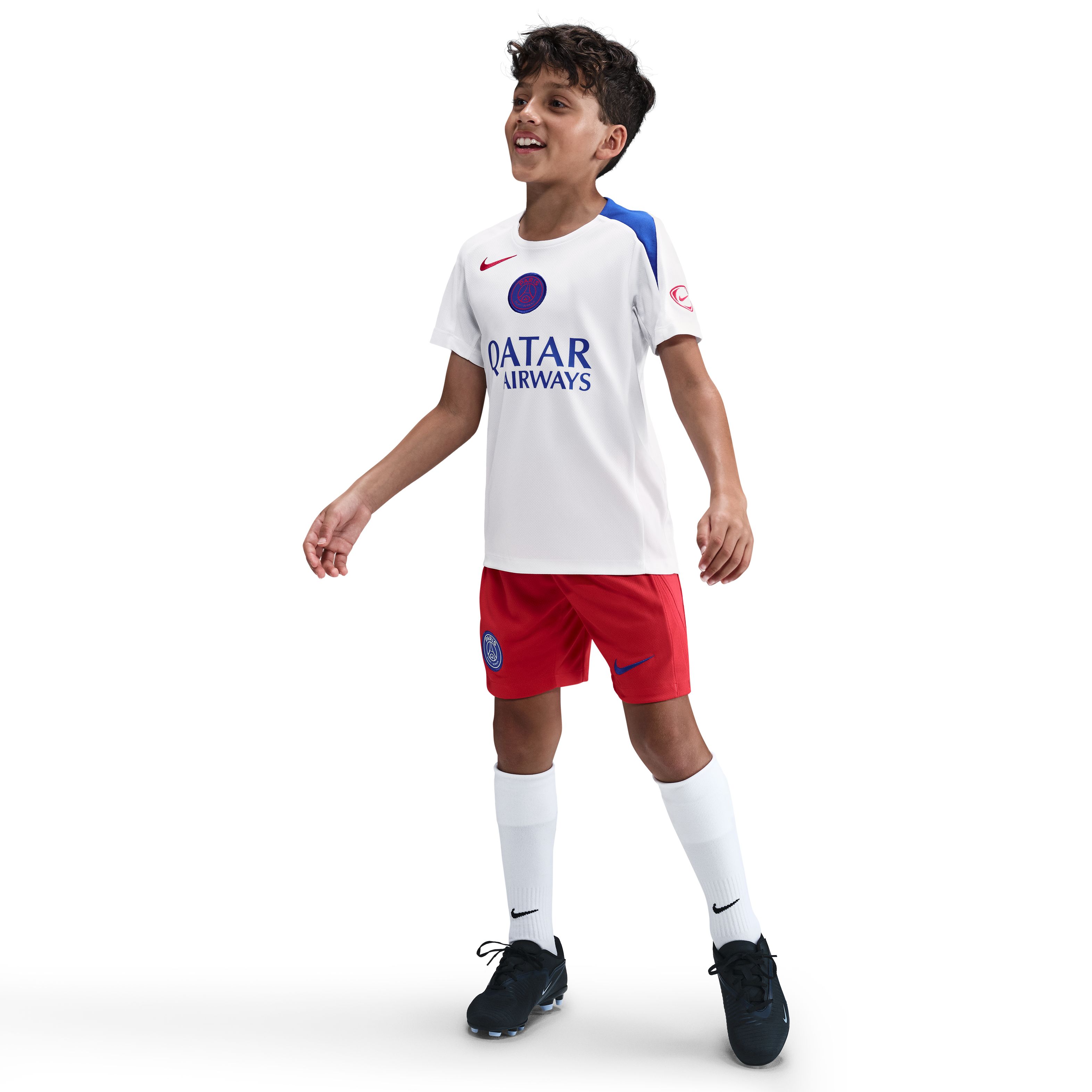 Nike Paris Saint-Germain Strike Trainingsshirt 2025-2026 Kids Wit Blauw Rood