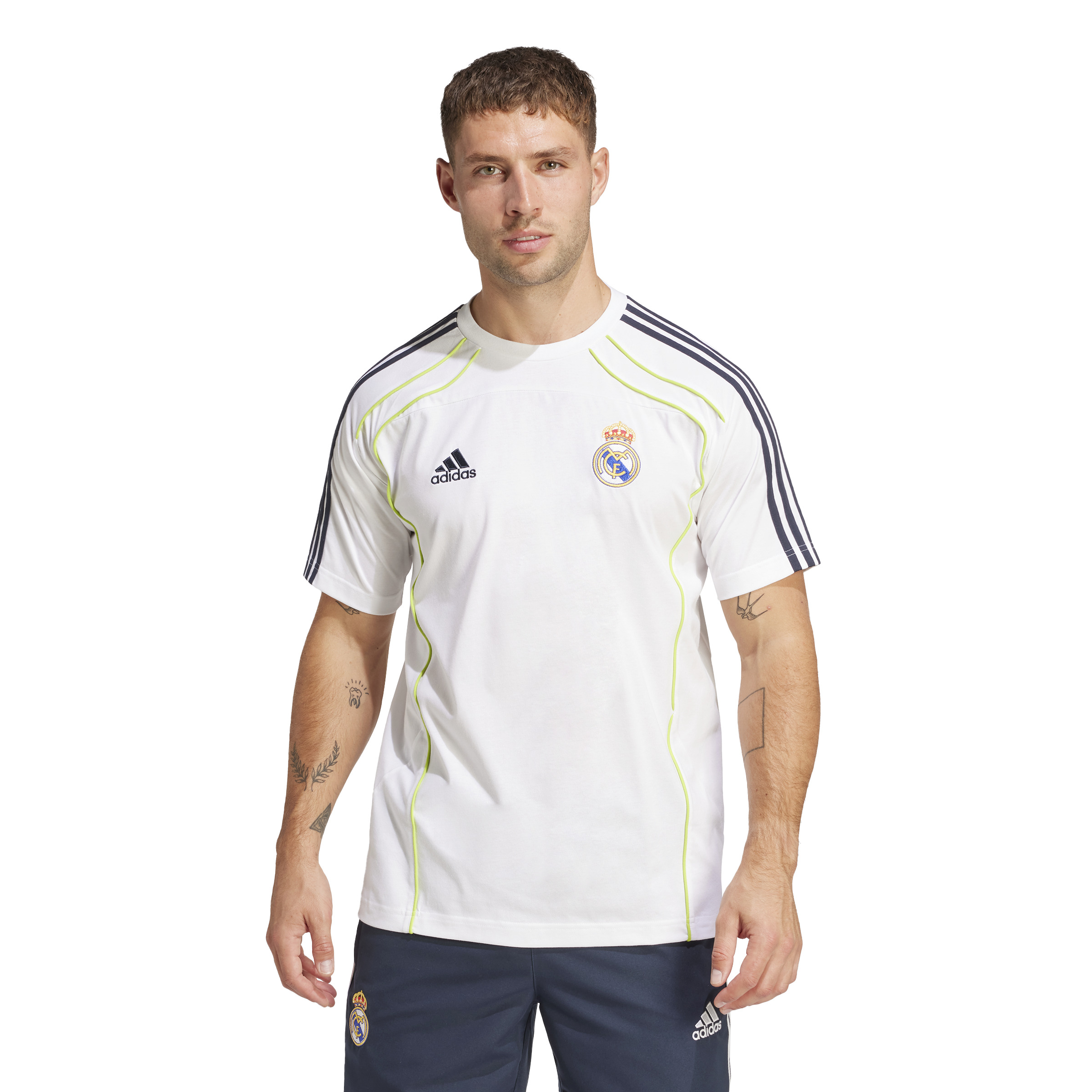 Adidas Real Madrid Urban Purist T-Shirt Wit Donkerblauw Lichtgroen