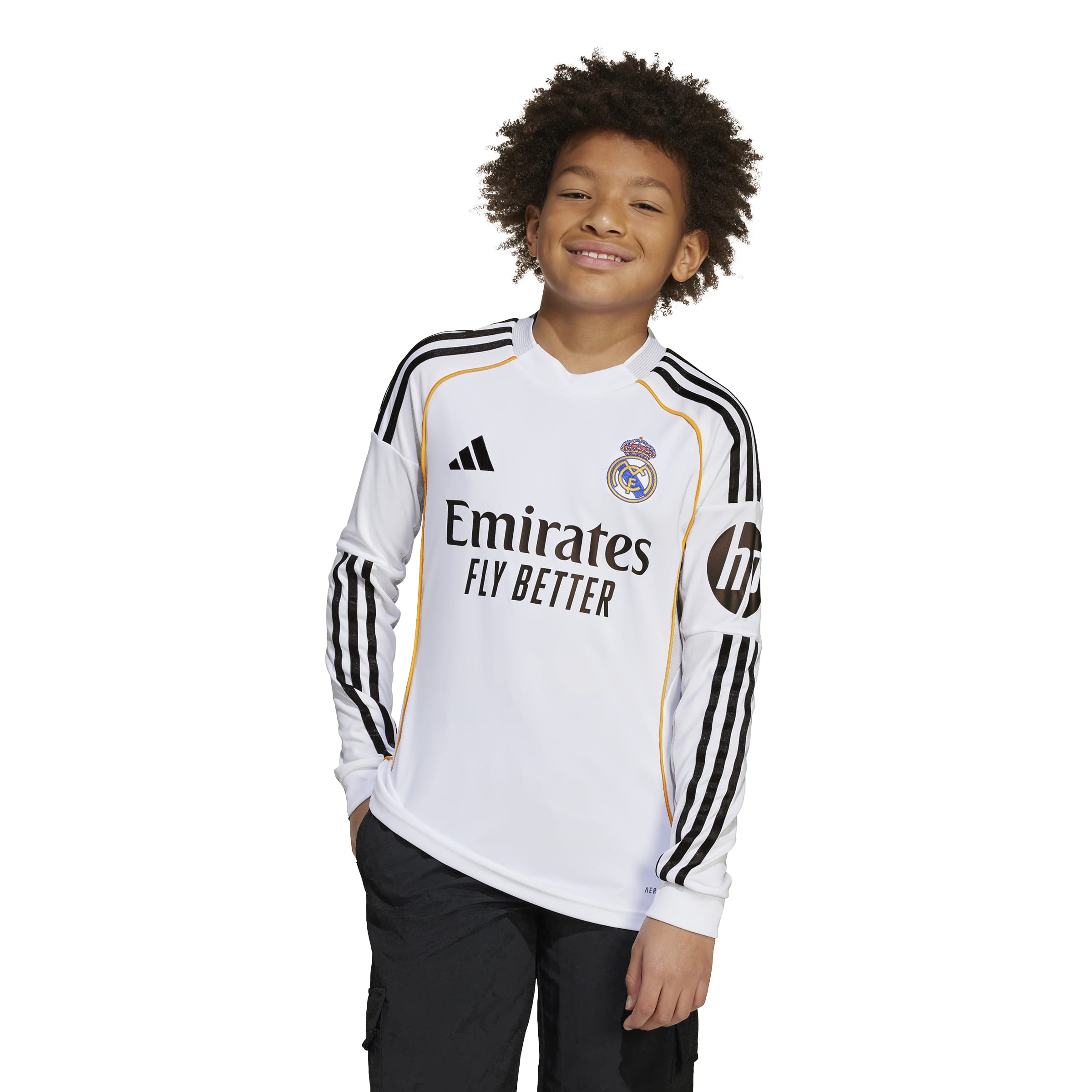 Adidas Real Madrid Thuisshirt Lange Mouwen 2025-2026 Kids