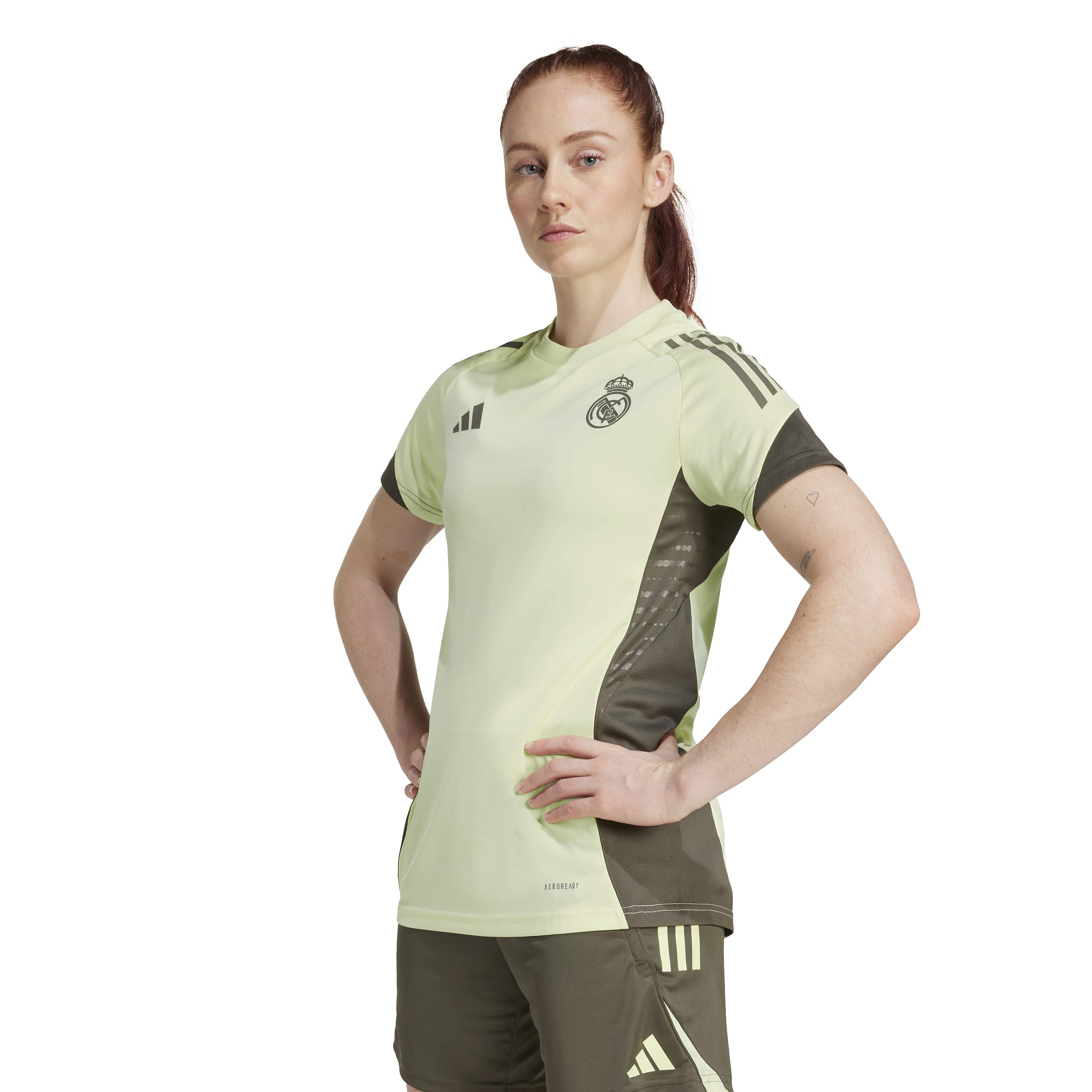 Adidas Real Madrid Trainingsshirt 2025-2026 Dames Lichtgroen Grijs