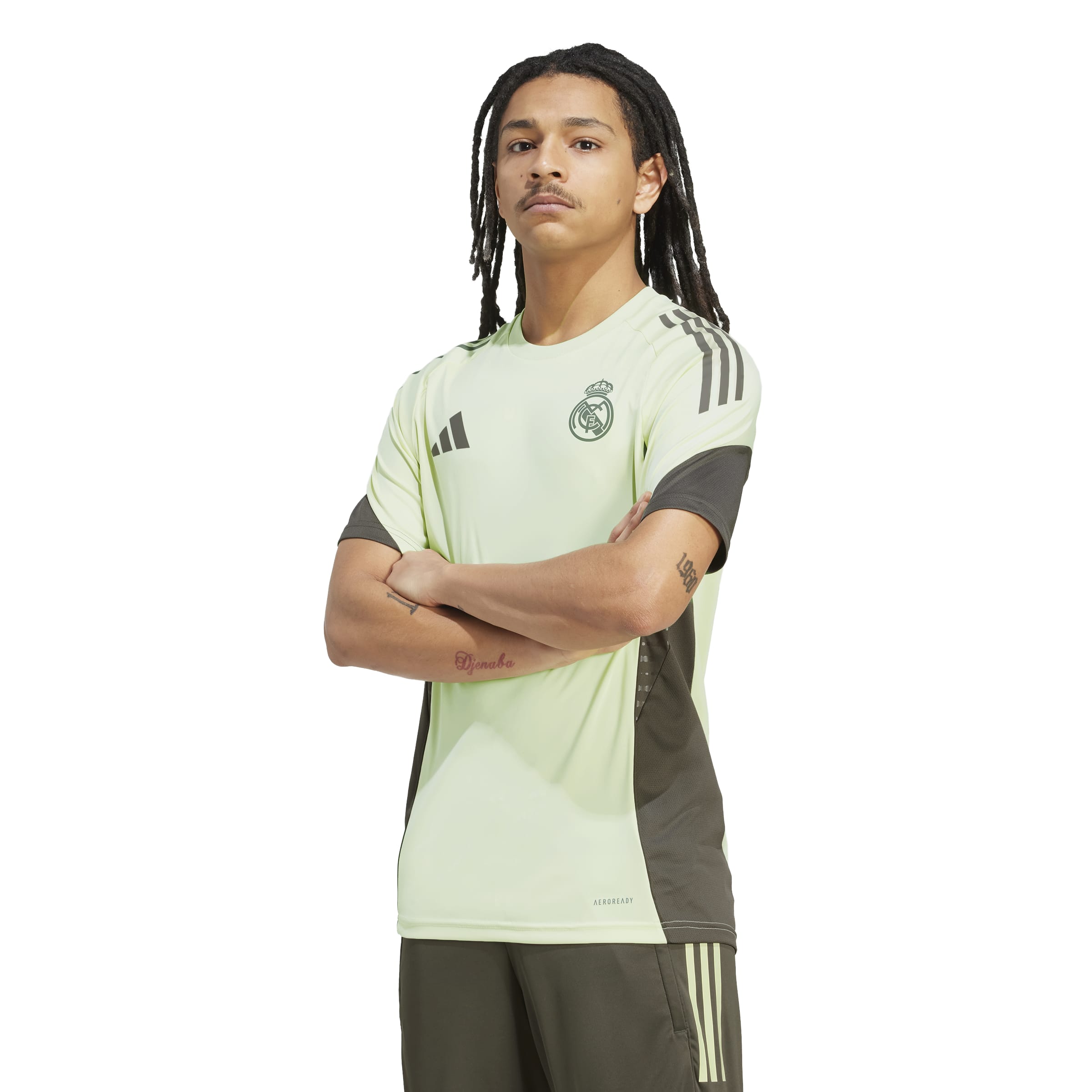 Adidas Real Madrid Trainingsshirt 2025-2026 Lichtgroen Grijs