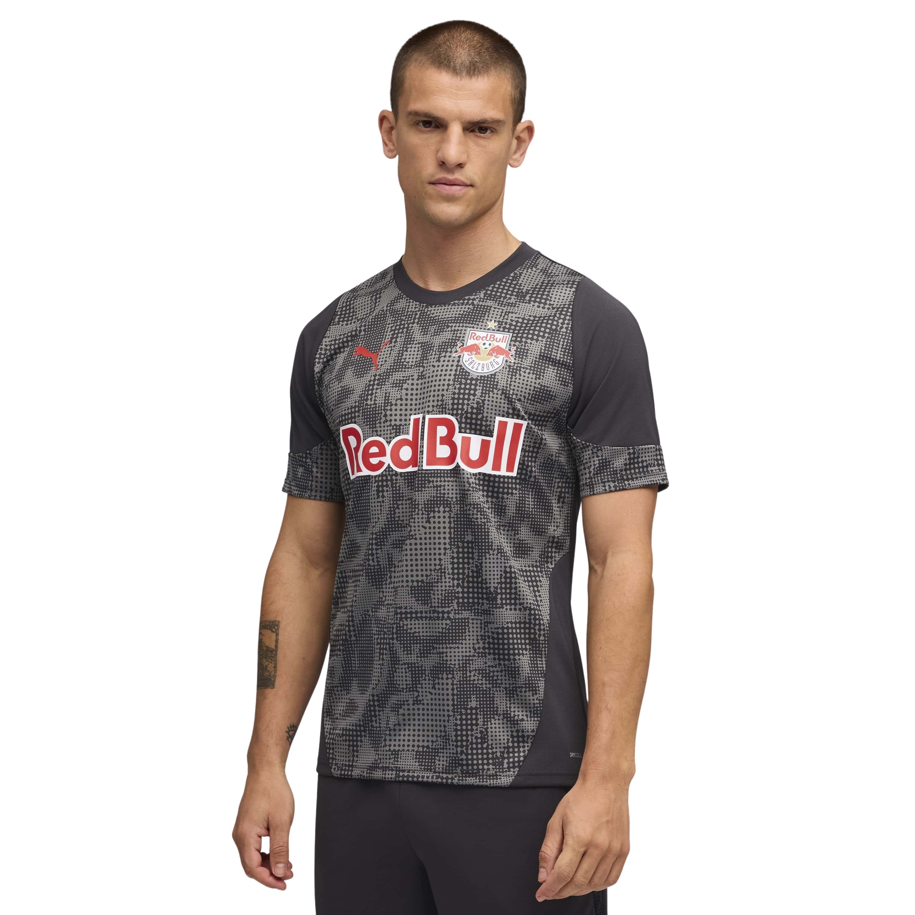 PUMA Red Bull Salzburg Trainingsshirt 2025-2026 Donkergrijs Zwart Rood