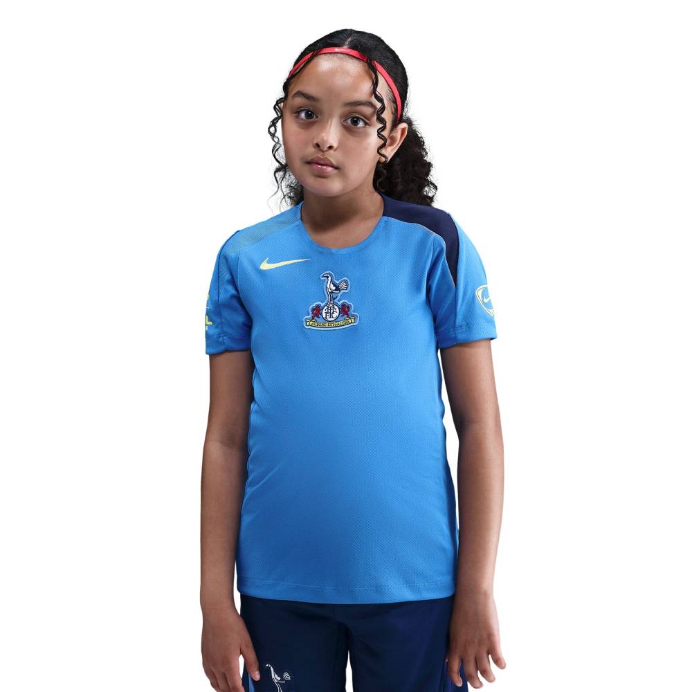 Nike Tottenham Hotspur Strike Trainingsshirt 2025-2026 Kids Blauw Donkerblauw Felgeel