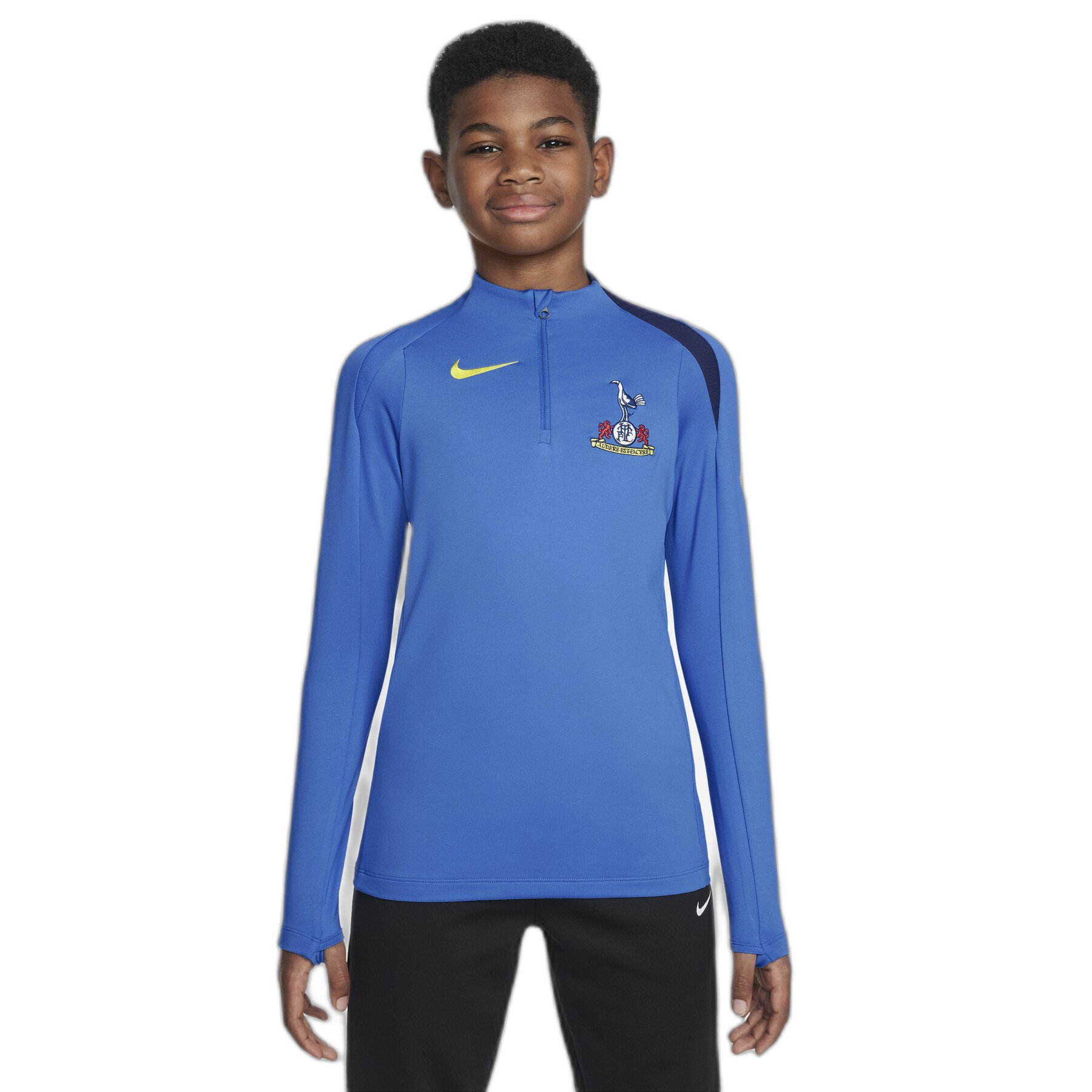 Nike Tottenham Hotspur Strike Trainingstrui 1/4-Zip 2025-2026 Kids Blauw Donkerblauw Felgeel