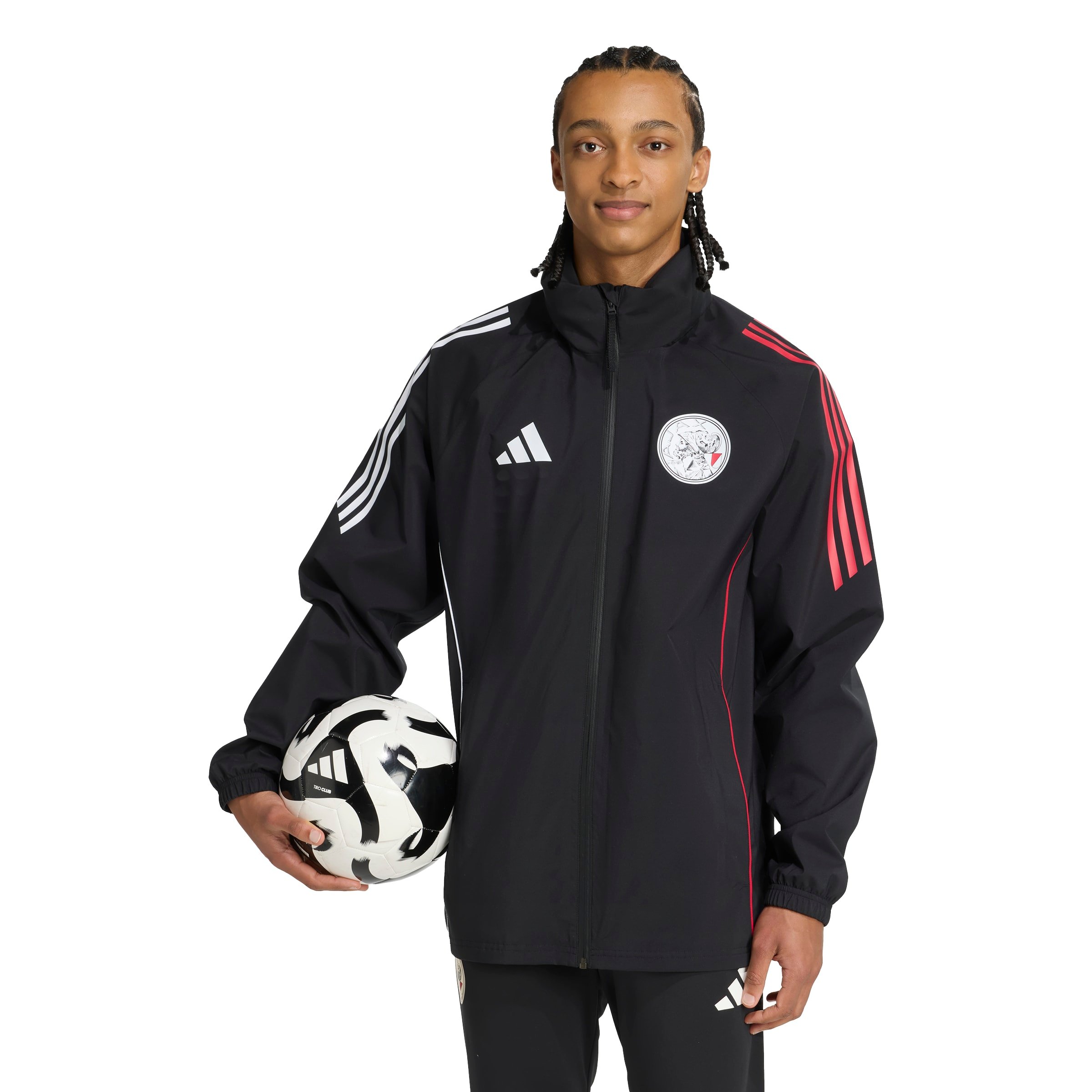 Adidas Ajax Regenjack 2025-2026 Zwart Wit Rood