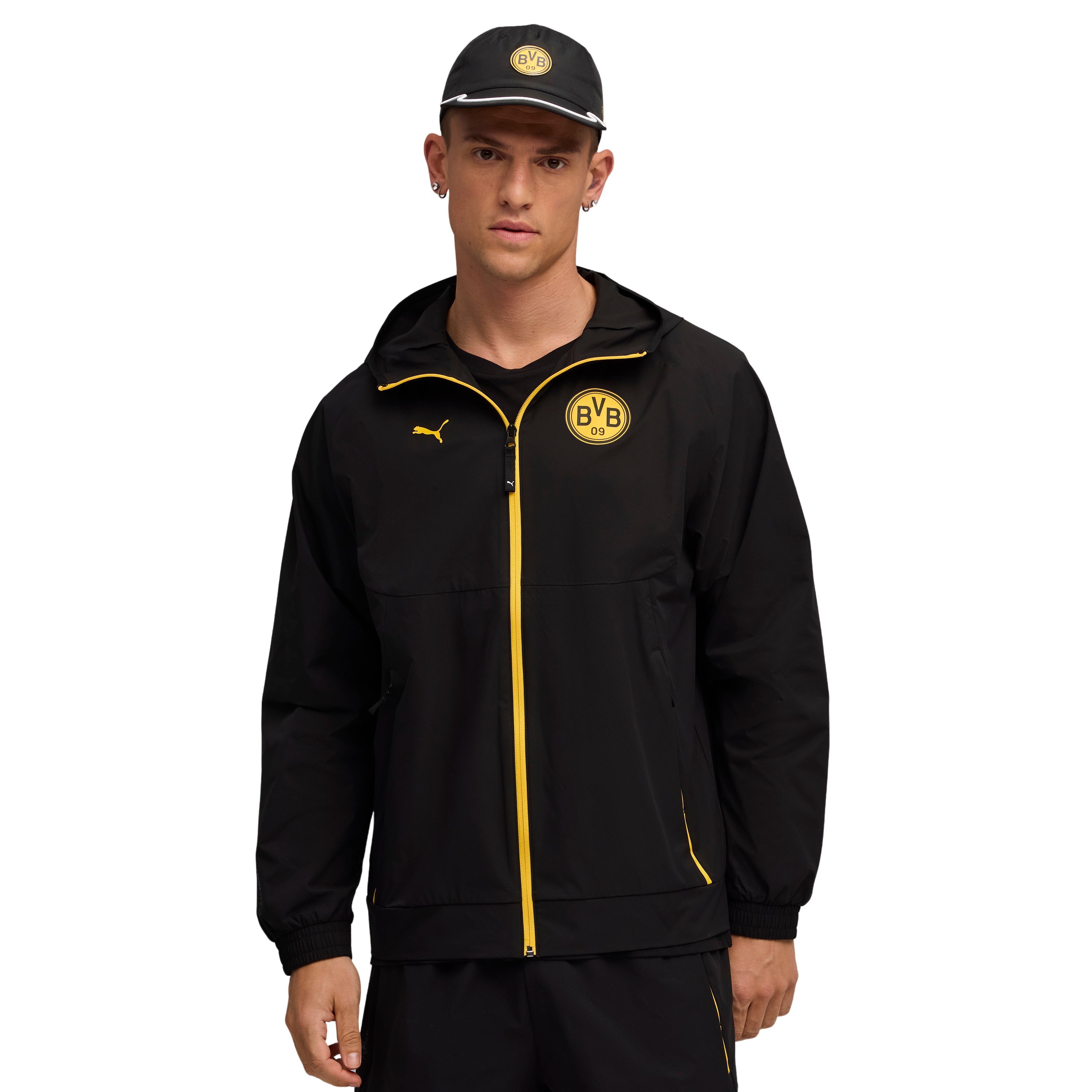 PUMA Borussia Dortmund tech Trainingsjack Woven 2025-2026 Zwart Geel