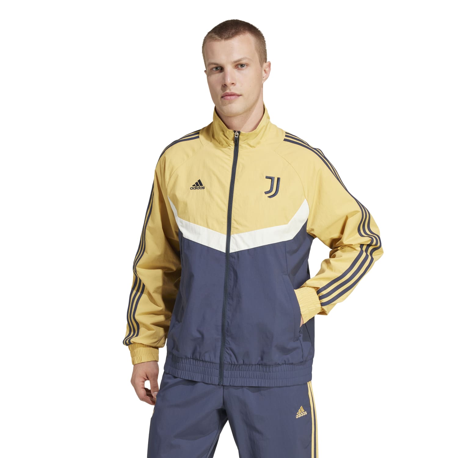 Adidas Juventus Culturewear Woven Trainingsjack 2024-2025 Geel Donkerblauw