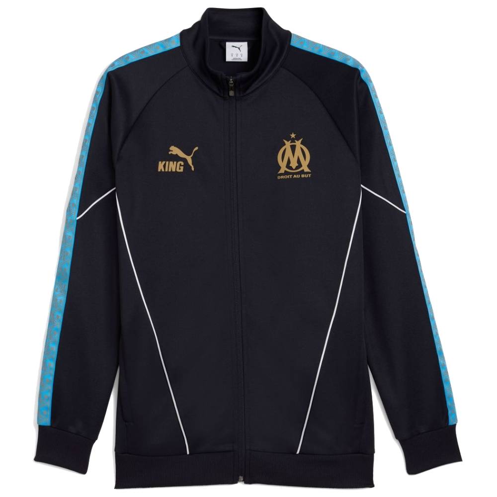 PUMA Olympique Marseille Pre-Match KING Anthem Trainingsjack 2025-2026 Donkerblauw Lichtblauw