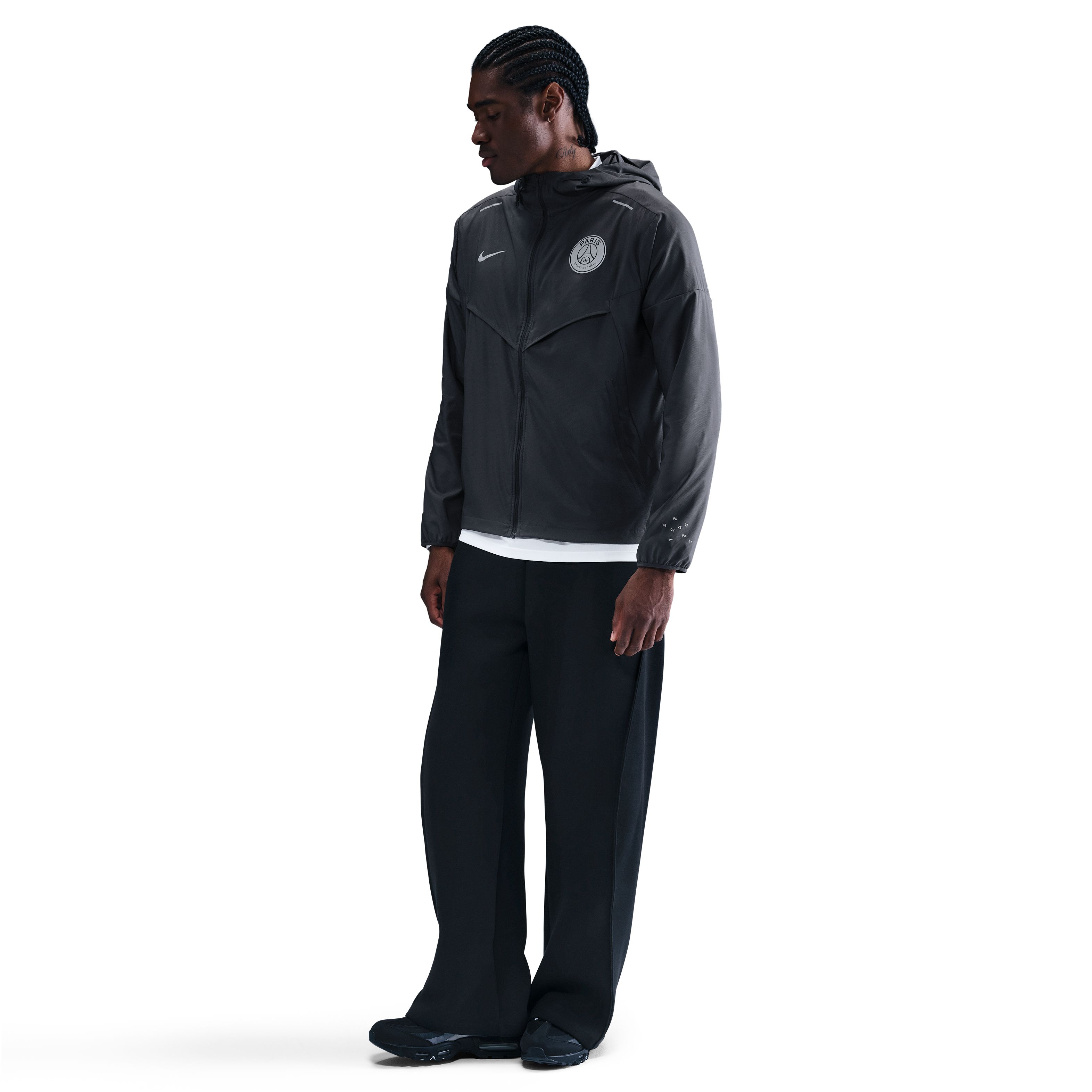 Nike Paris Saint-Germain Impact Windrunner Jack 2025-2026 Donkergrijs Zilver