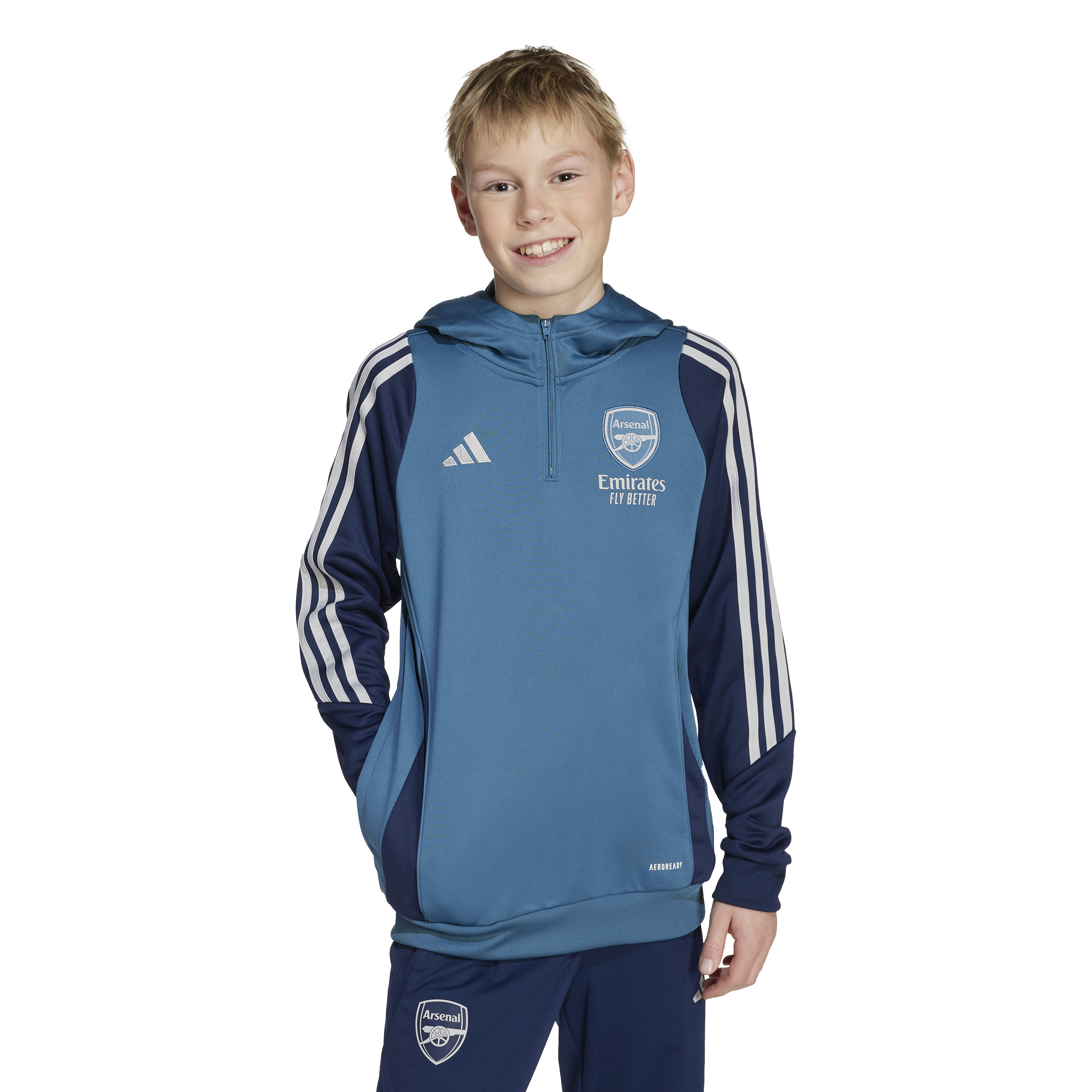 Adidas Arsenal Track Hoodie 2025-2026 Kids Blauw Donkerblauw Wit