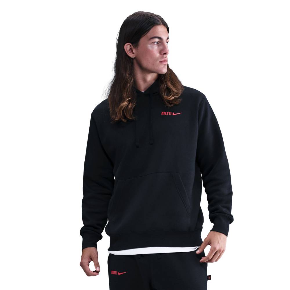 Nike Atletico Madrid Club Hoodie 2025-2026 Zwart Rood Wit