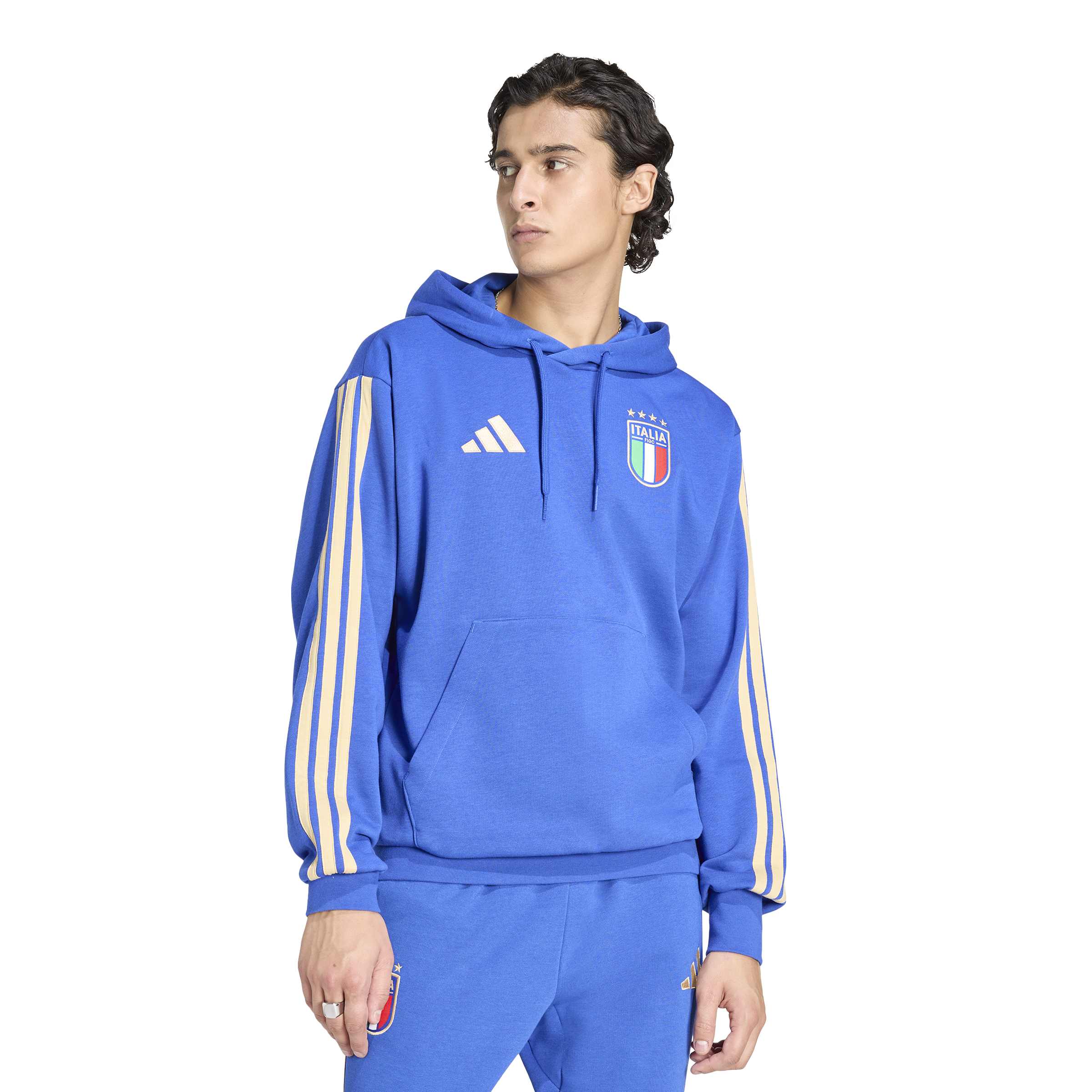 Adidas Italië DNA Hoodie 2026-2028 Blauw Goud