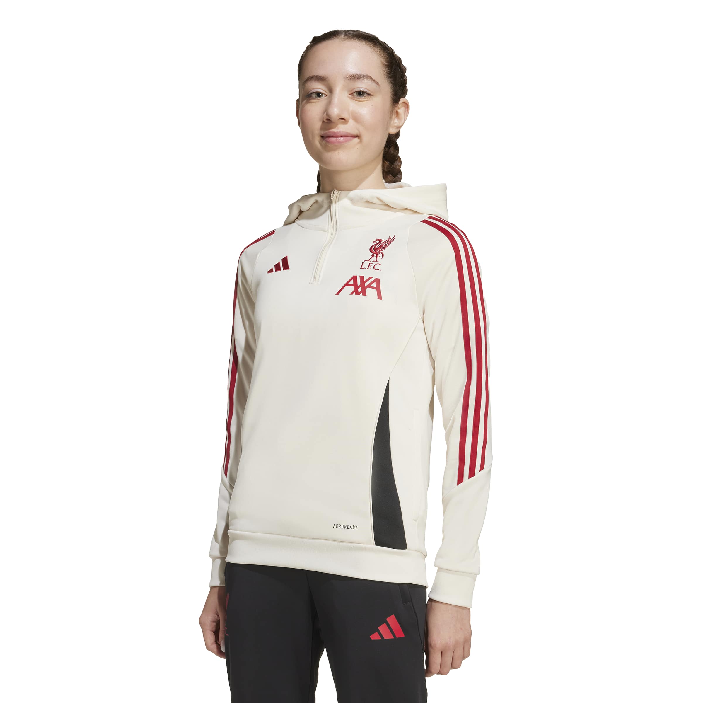 Adidas Liverpool Track Hoodie 2025-2026 Kids Wit Rood Zwart