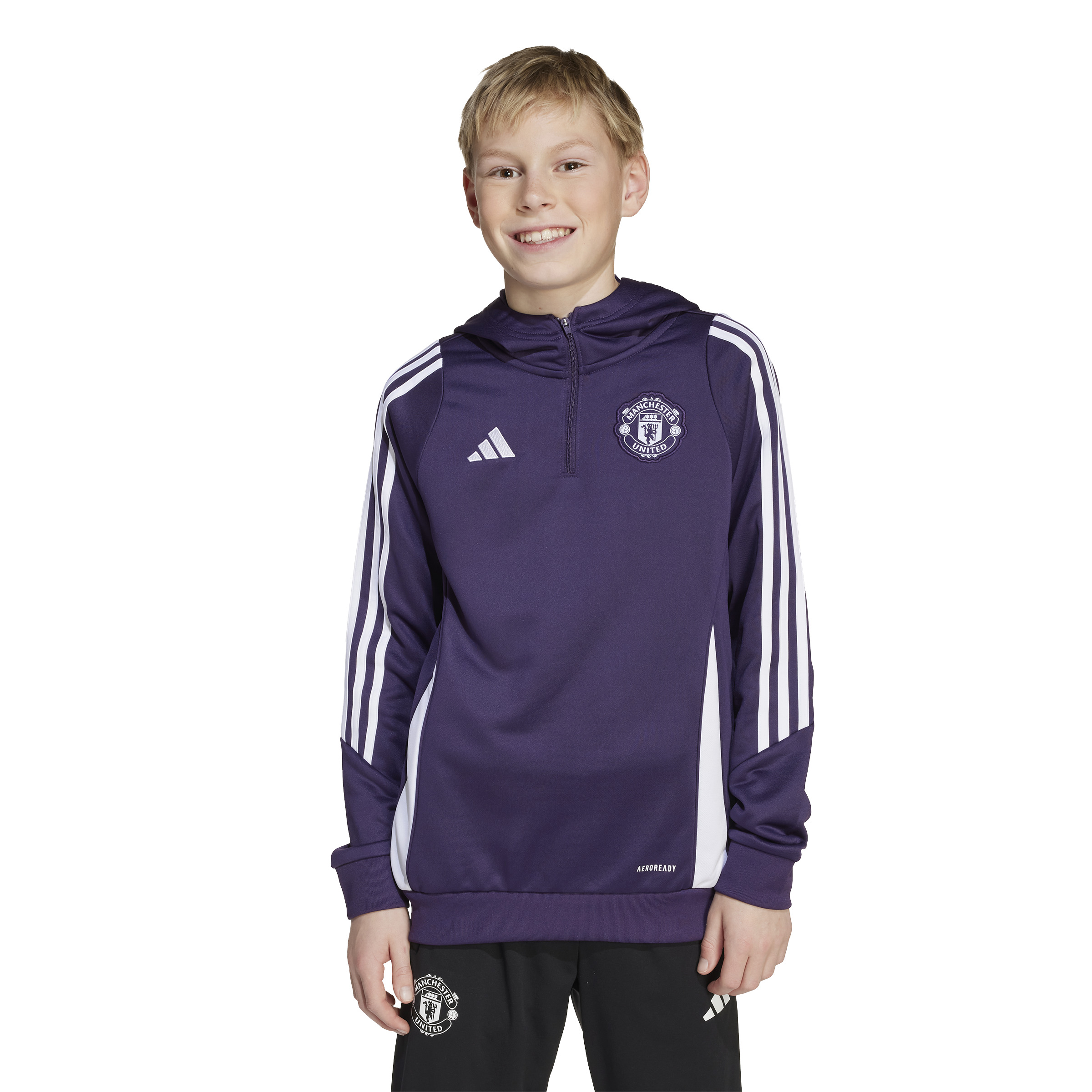 Adidas Manchester United Track Hoodie 2025-2025 Kids Paars Wit