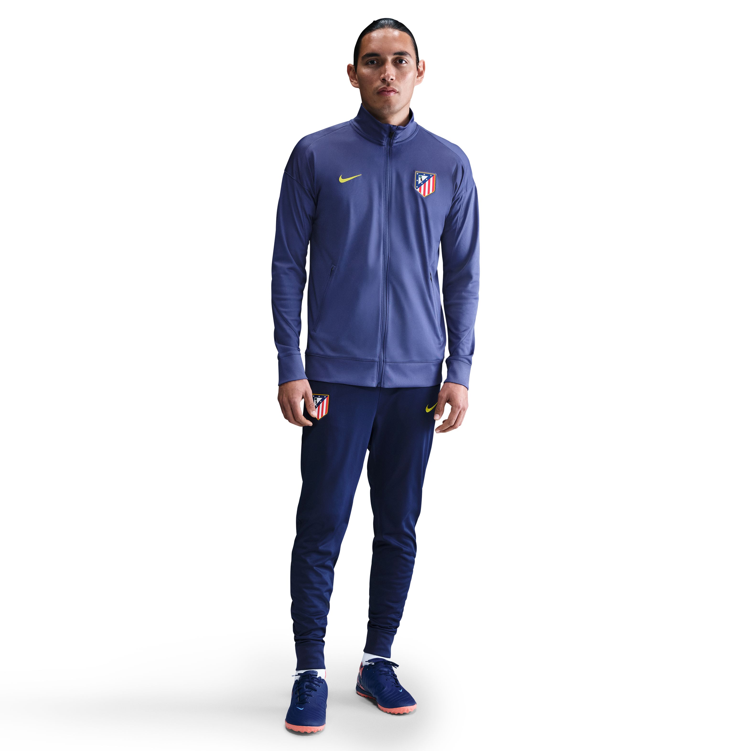 Nike Atletico Madrid Strike Trainingspak Full-Zip 2025-2026 Donkerpaars Donkerblauw Geel