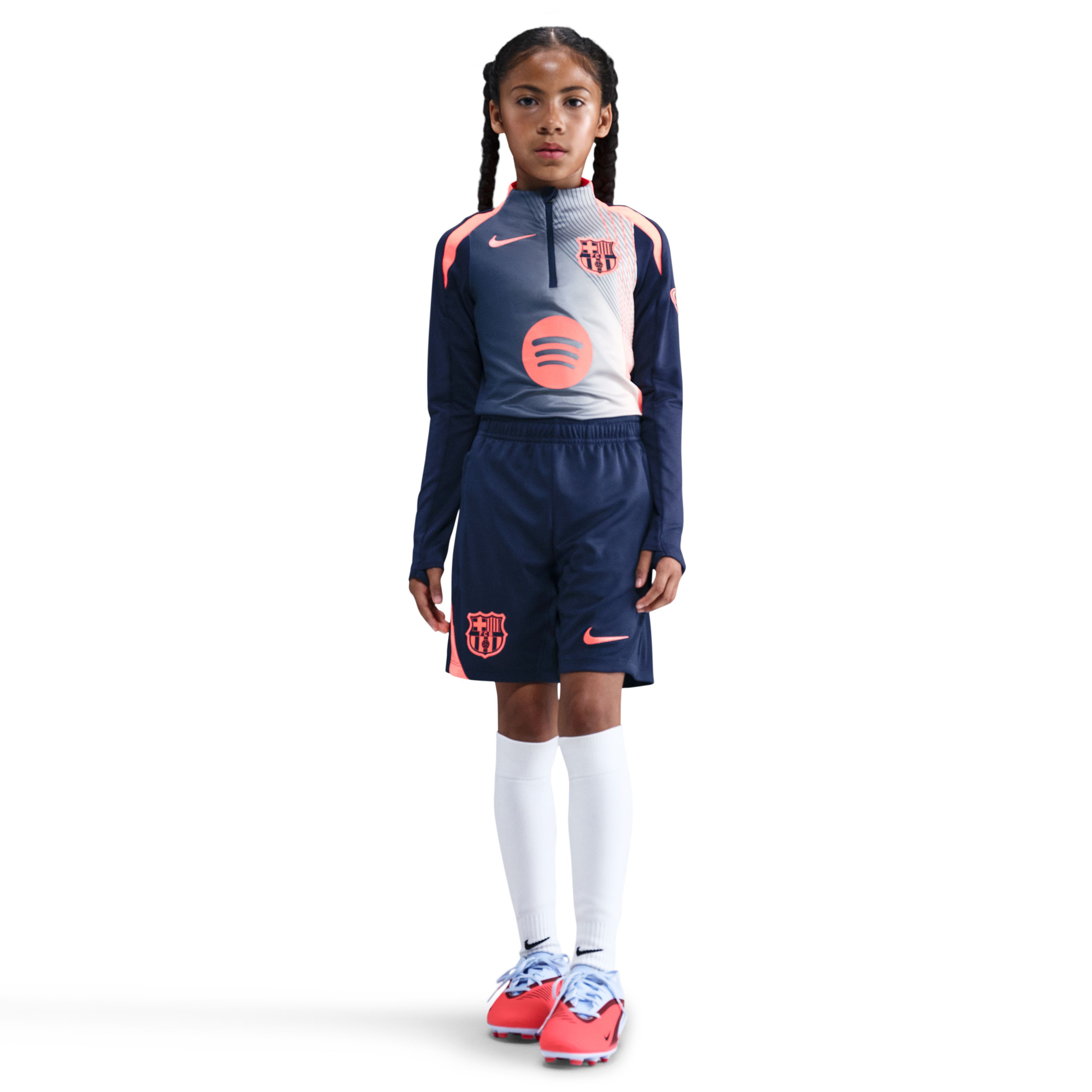 Nike FC Barcelona Strike Trainingsbroekje 2025-2026 Kids Donkerblauw Oranje