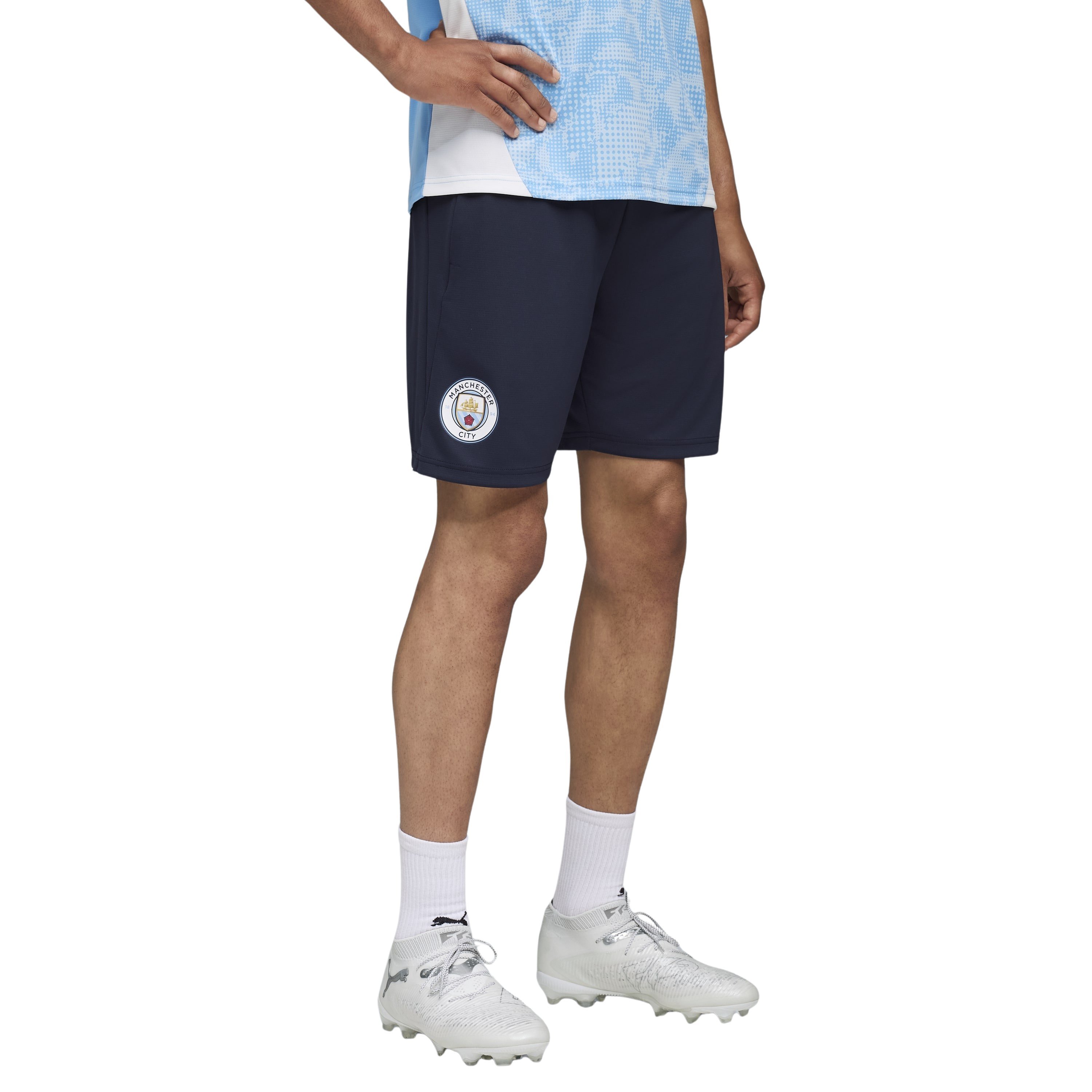 PUMA Manchester City Trainingsbroekje 2025-2026 Donkerblauw Wit