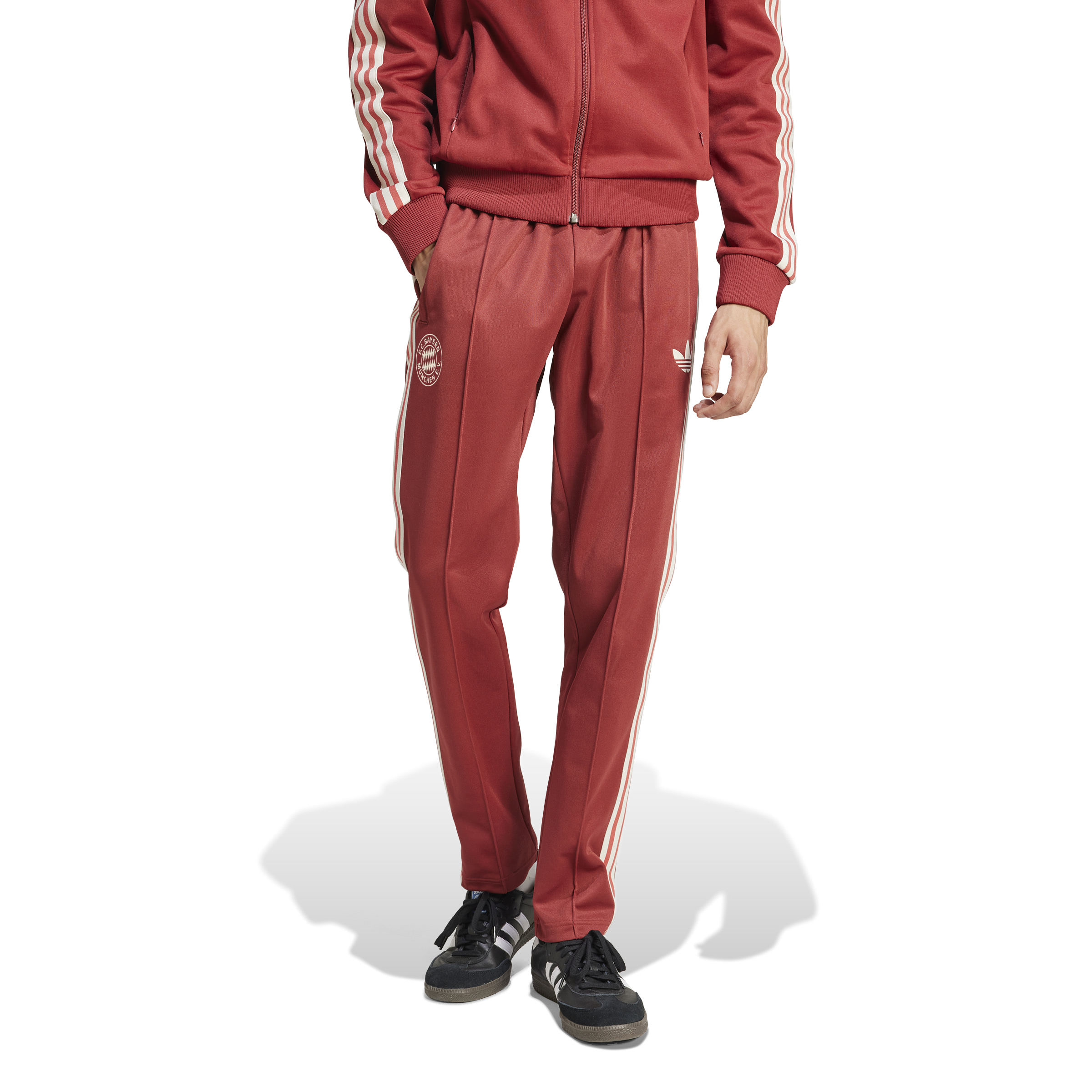 Adidas Bayern München Culturewear Trainingsbroek 2024-2025 Donkerrood Wit