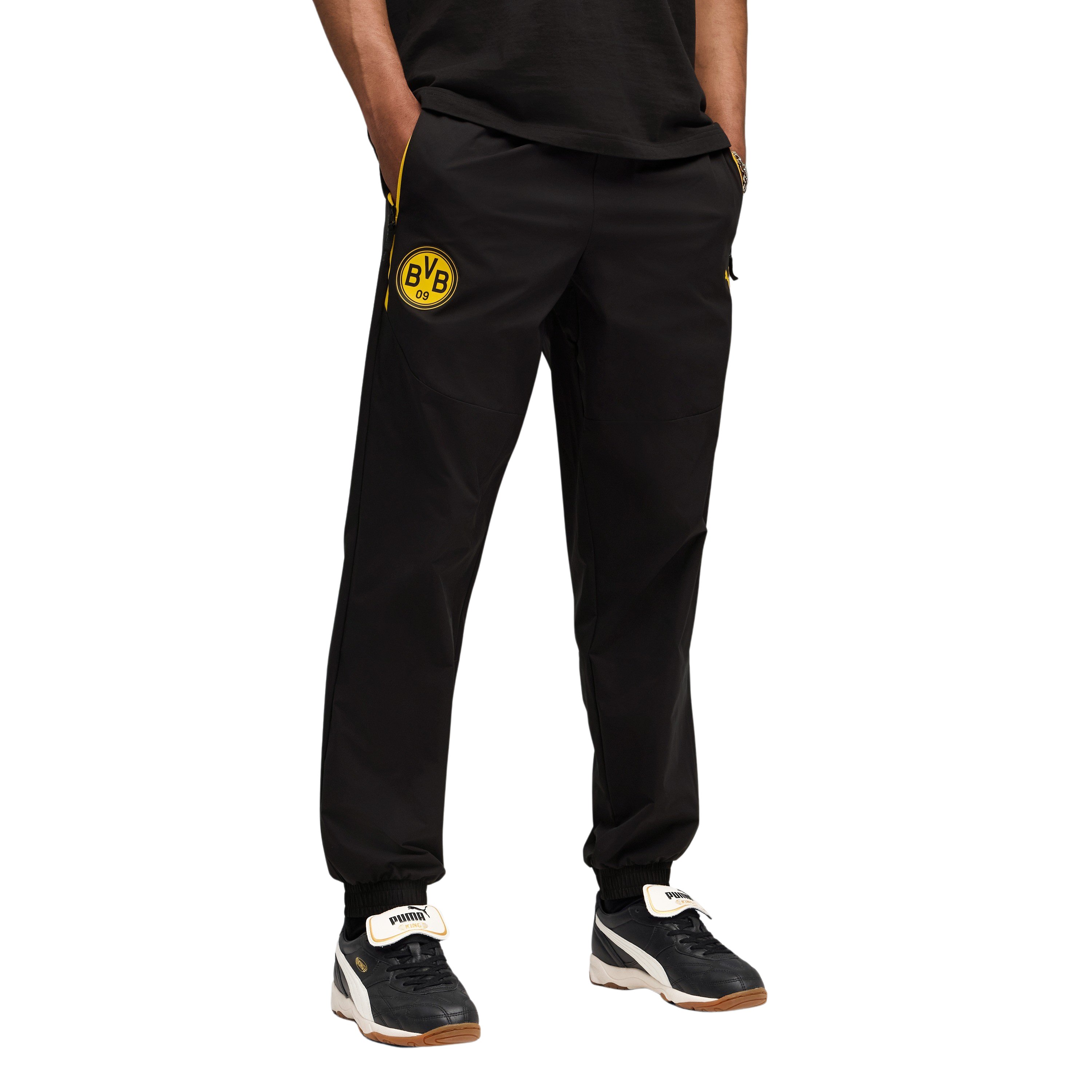 PUMA Borussia Dortmund tech Trainingsbroek Woven 2025-2026 Zwart Geel