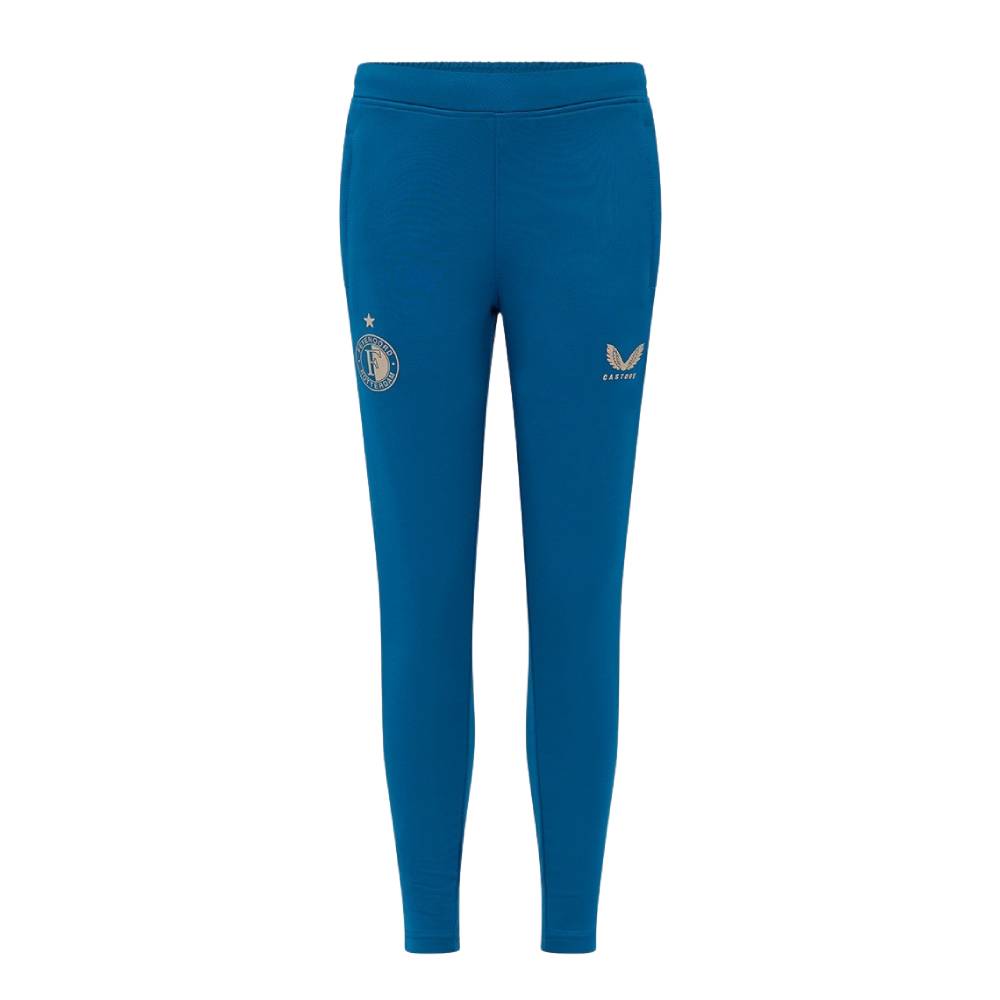 Castore Feyenoord Pre-Match Trainingsbroek 2025-2026 Kids Donkerblauw Grijs