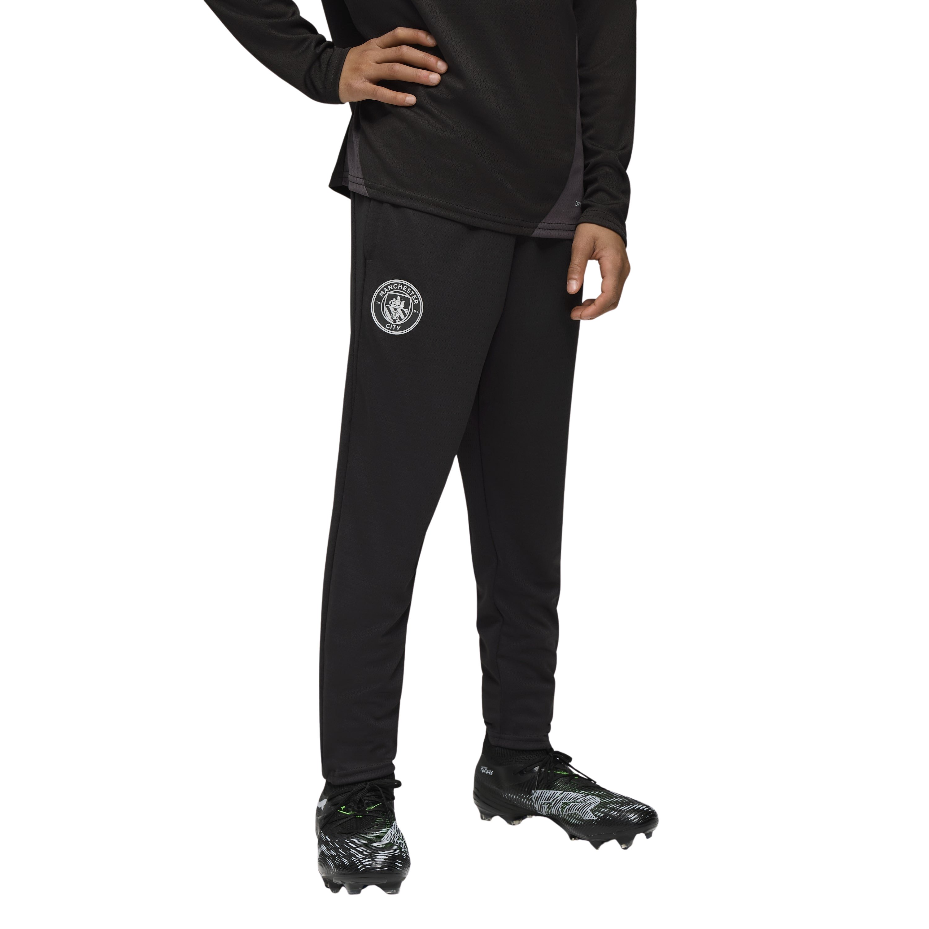 PUMA Manchester City Trainingsbroek 2025-2026 Kids Zwart Zilver