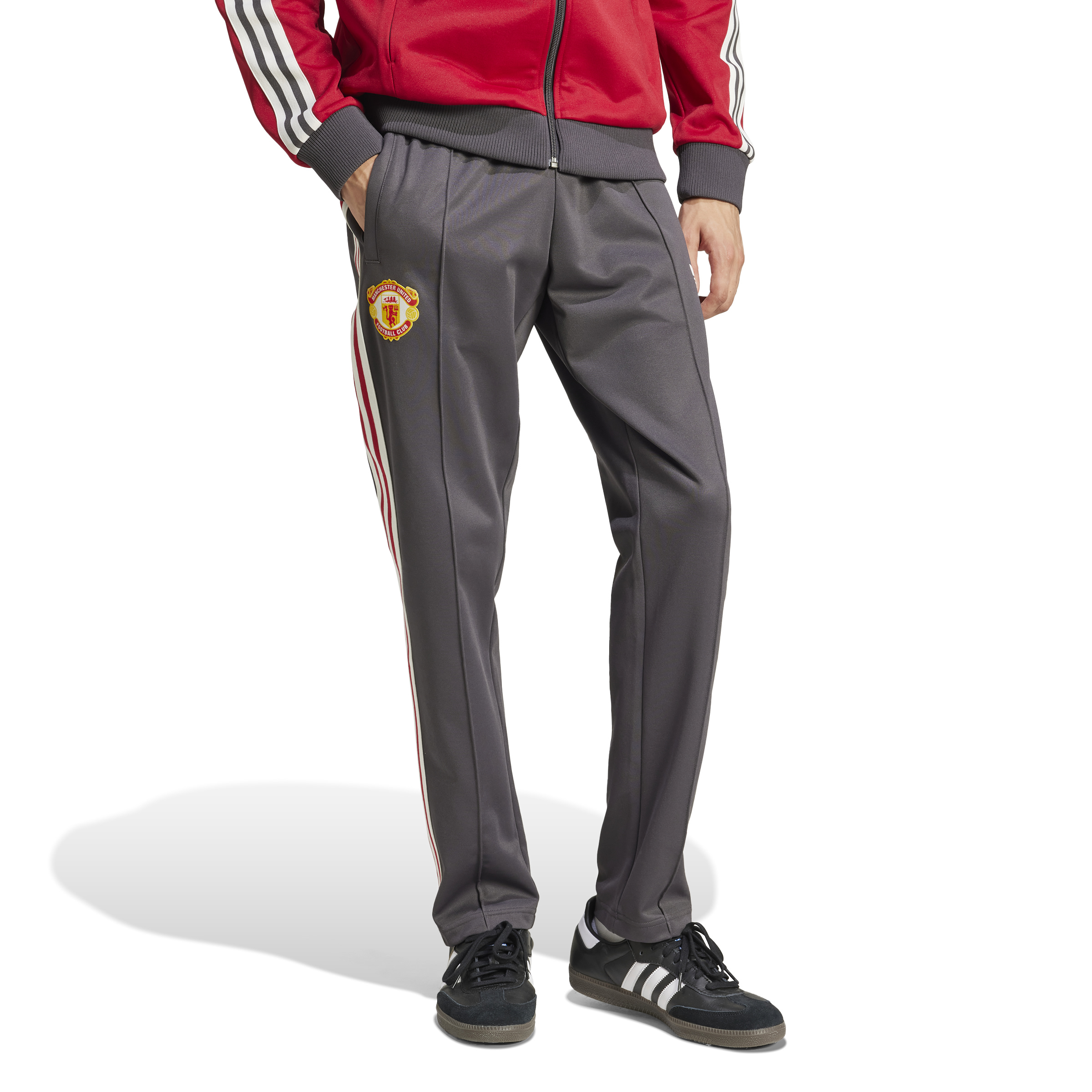Adidas Manchester United Culturewear Trainingsbroek 2024-2025 Grijs Rood Wit