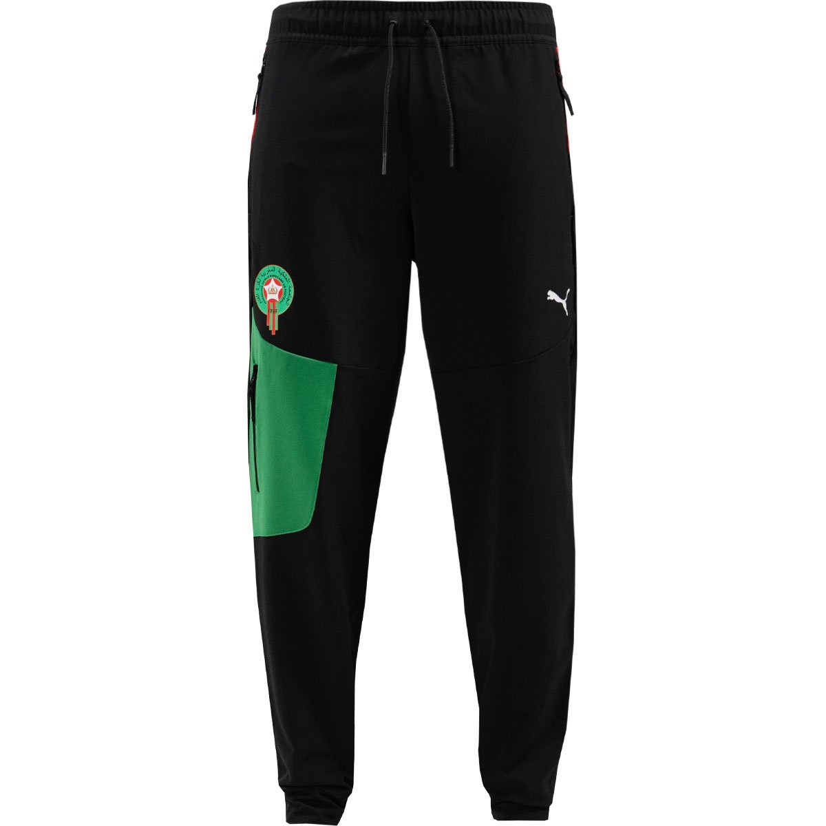 PUMA Marokko tech Woven Trainingsbroek 2024-2026 Zwart Groen Rood