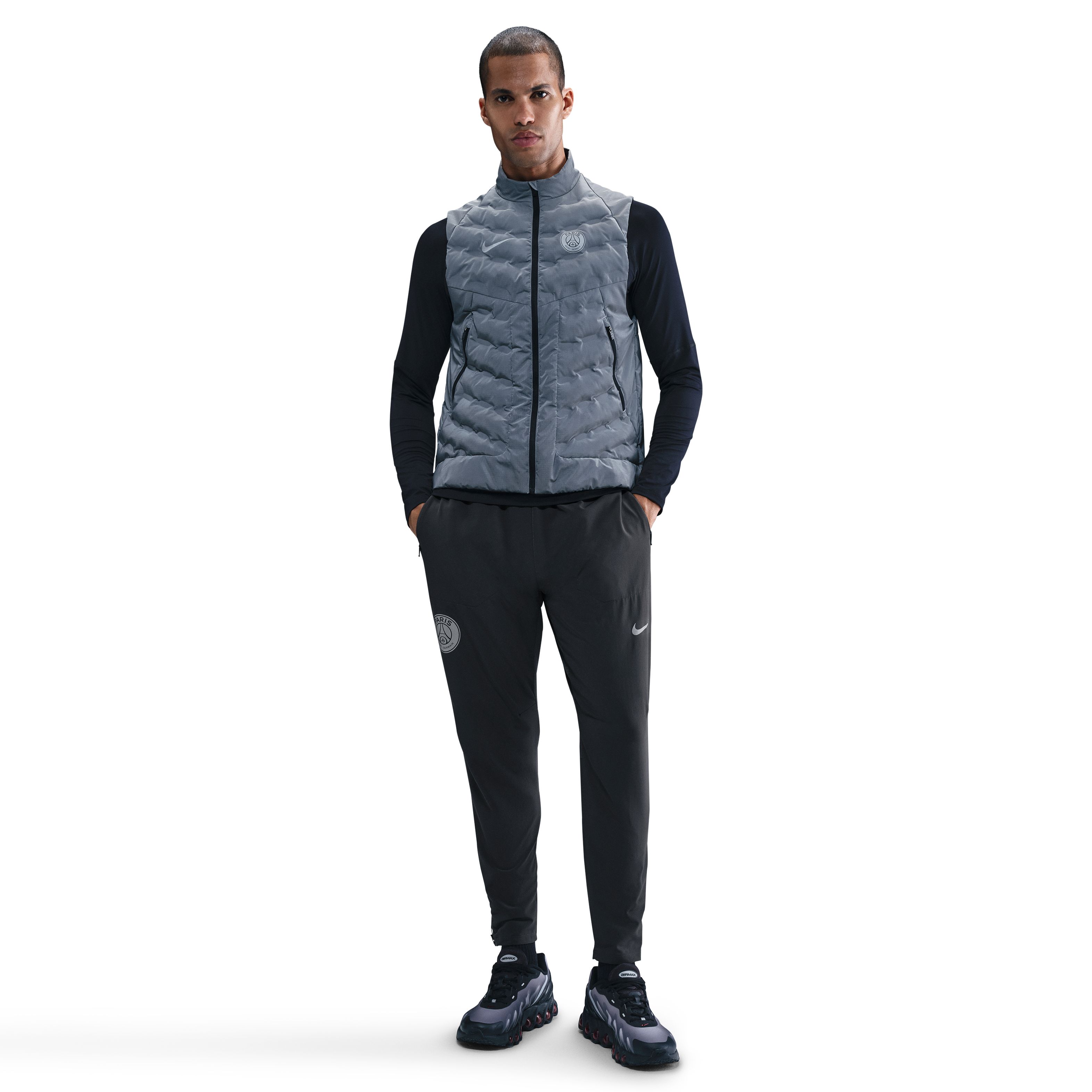 Nike Paris Saint-Germain Phenom Elite Trainingsbroek Woven 2025-2026 Donkergrijs Zilver