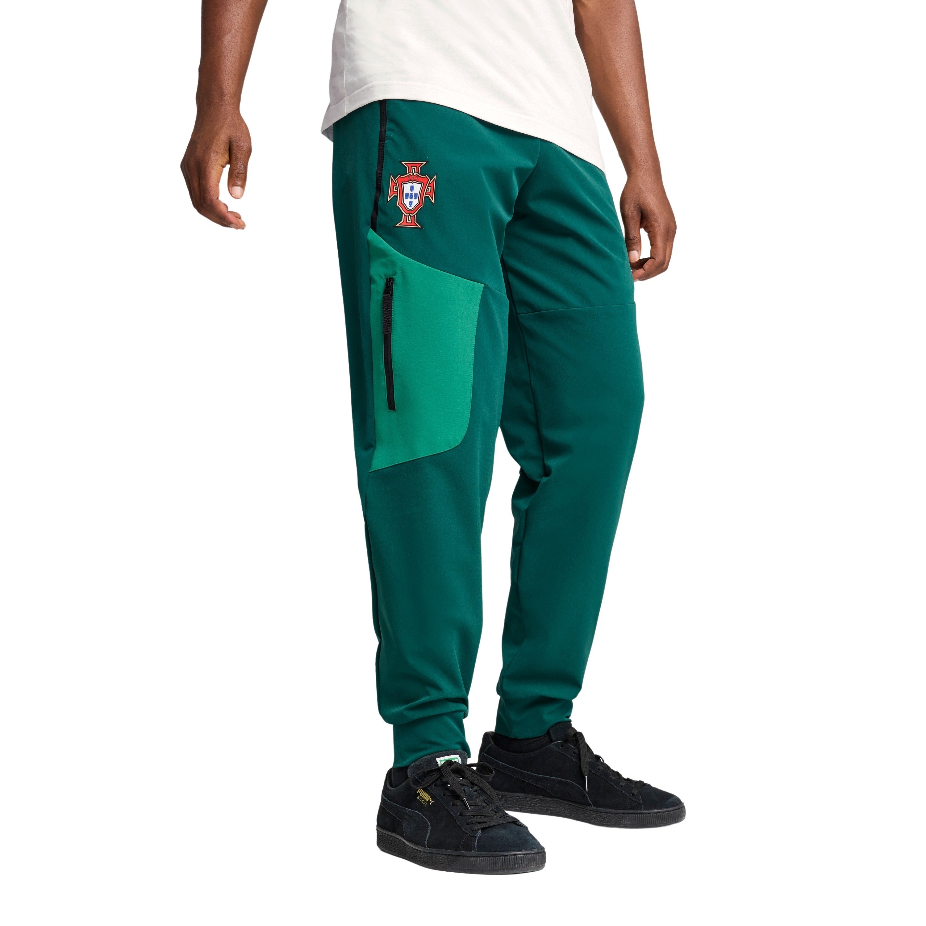 PUMA Portugal tech Woven Trainingsbroek 2025-2026 Donkergroen Groen Wit