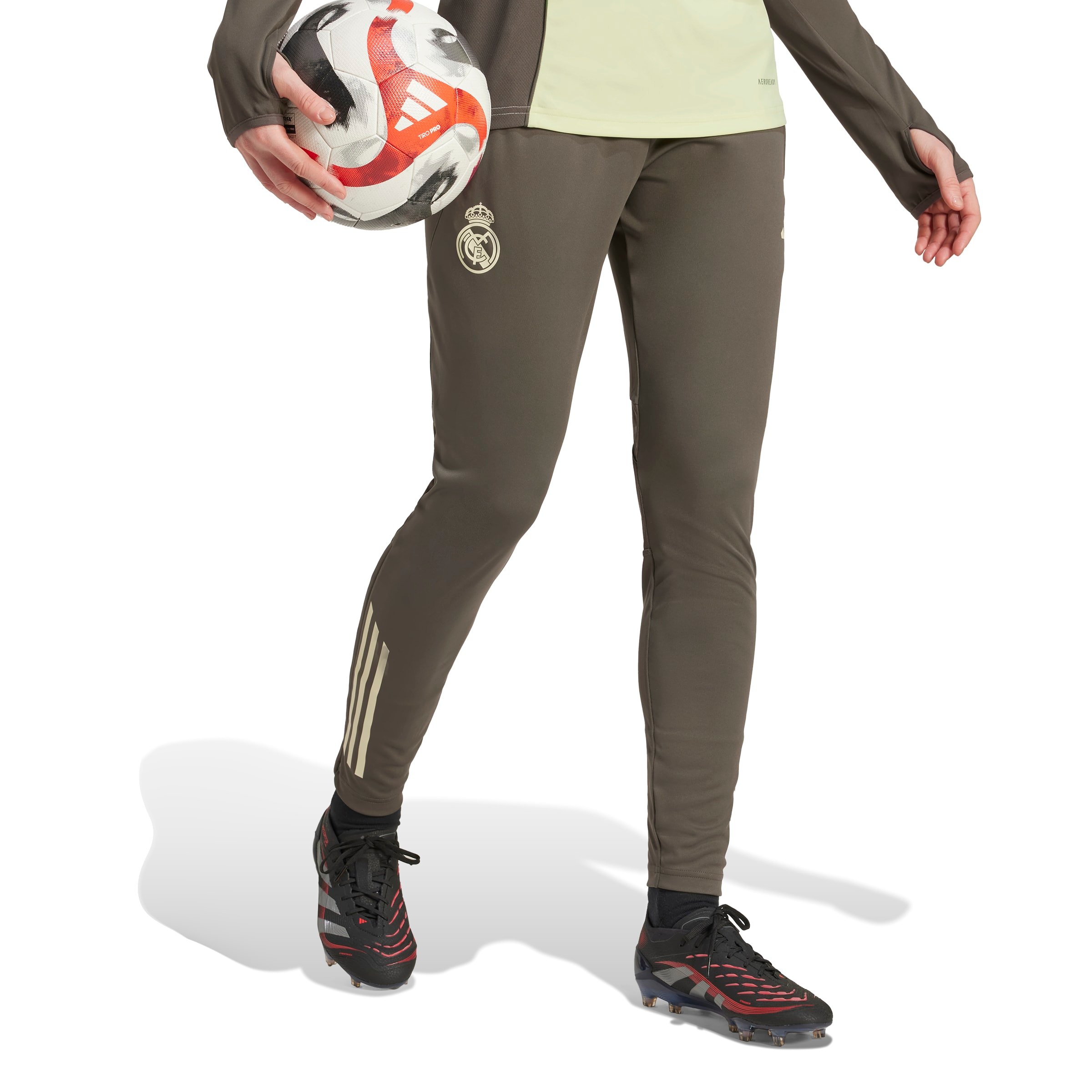 Adidas Real Madrid Trainingsbroek 2025-2026 Dames Grijs Lichtgroen