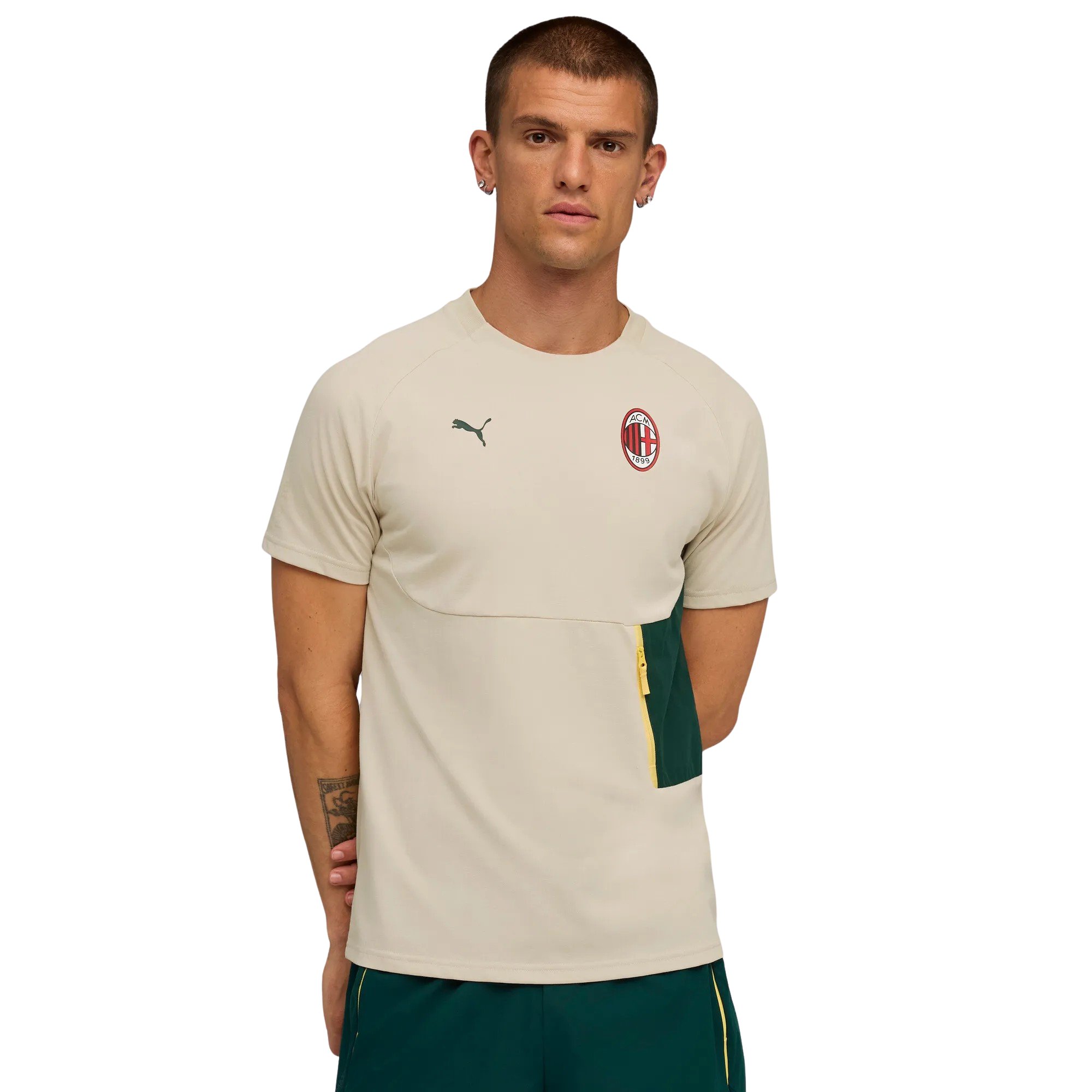 PUMA AC Milan tech T-Shirt 2025-2026 Beige Donkergroen