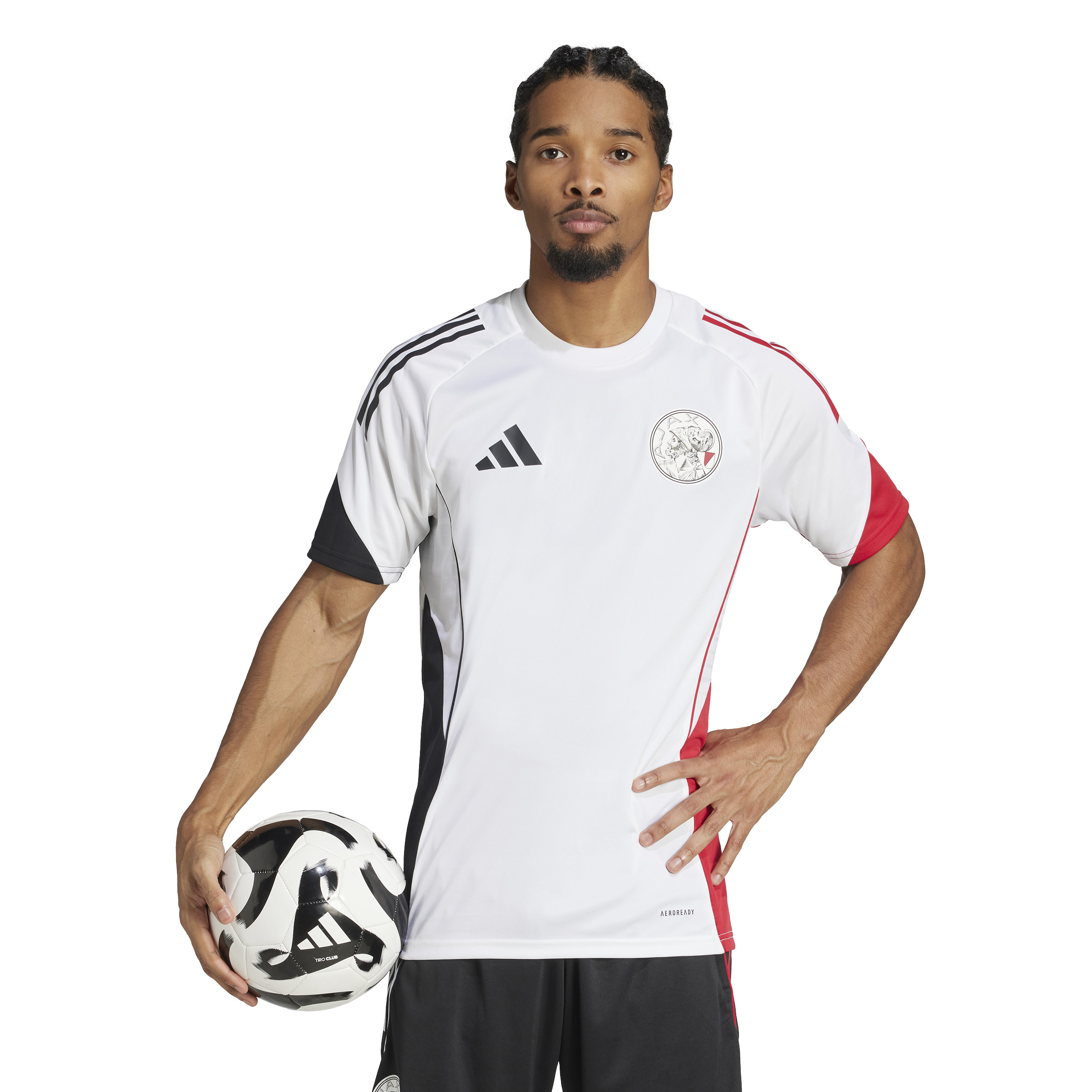 Adidas Ajax Trainingsshirt 2025-2026 Wit Zwart Rood