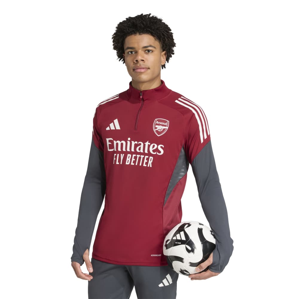 Adidas Arsenal Trainingstrui 1/4-Zip Europees 2025-2026 Rood Wit Grijs