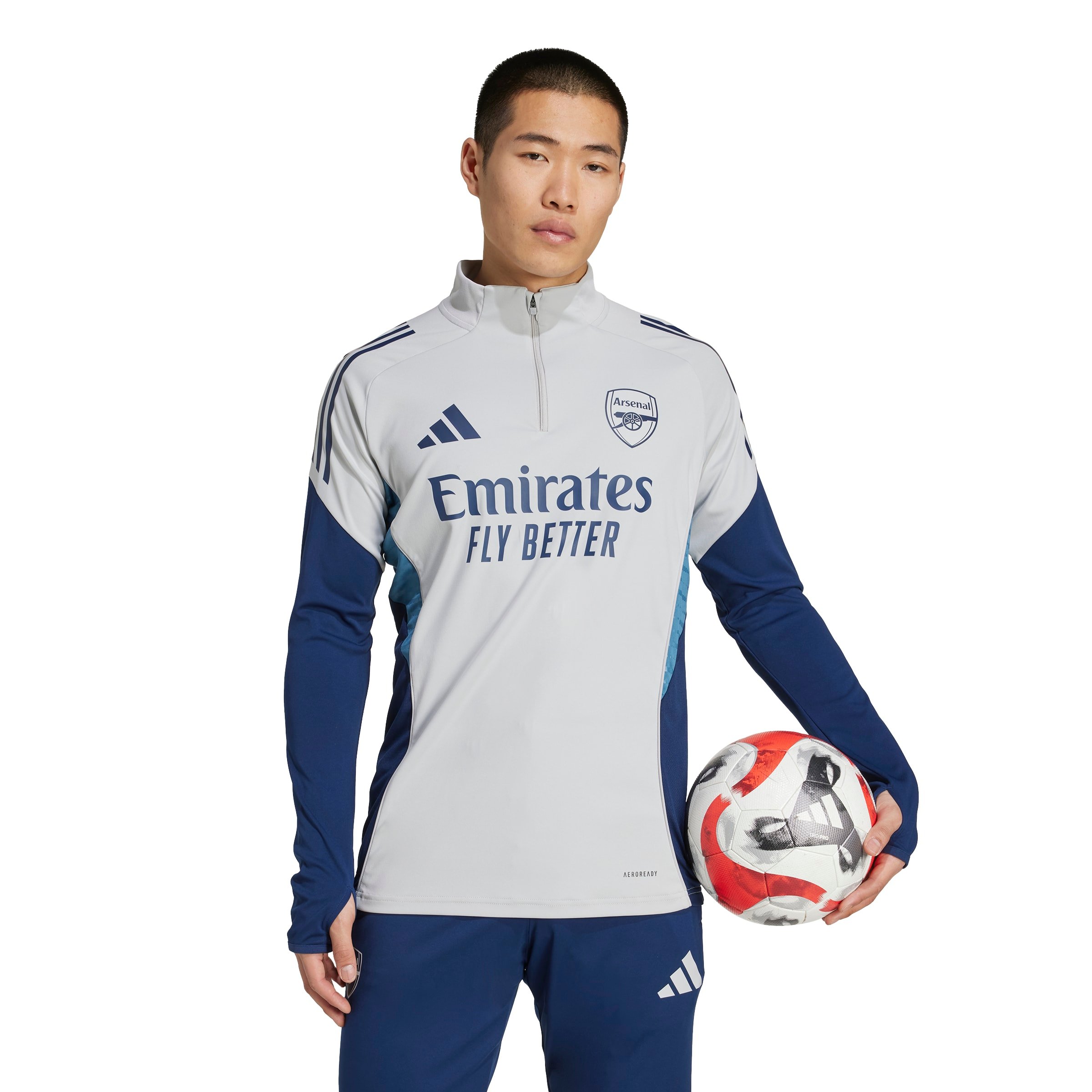 Adidas Arsenal Trainingstrui 1/4-Zip 2025-2026 Grijs Donkerblauw Blauw