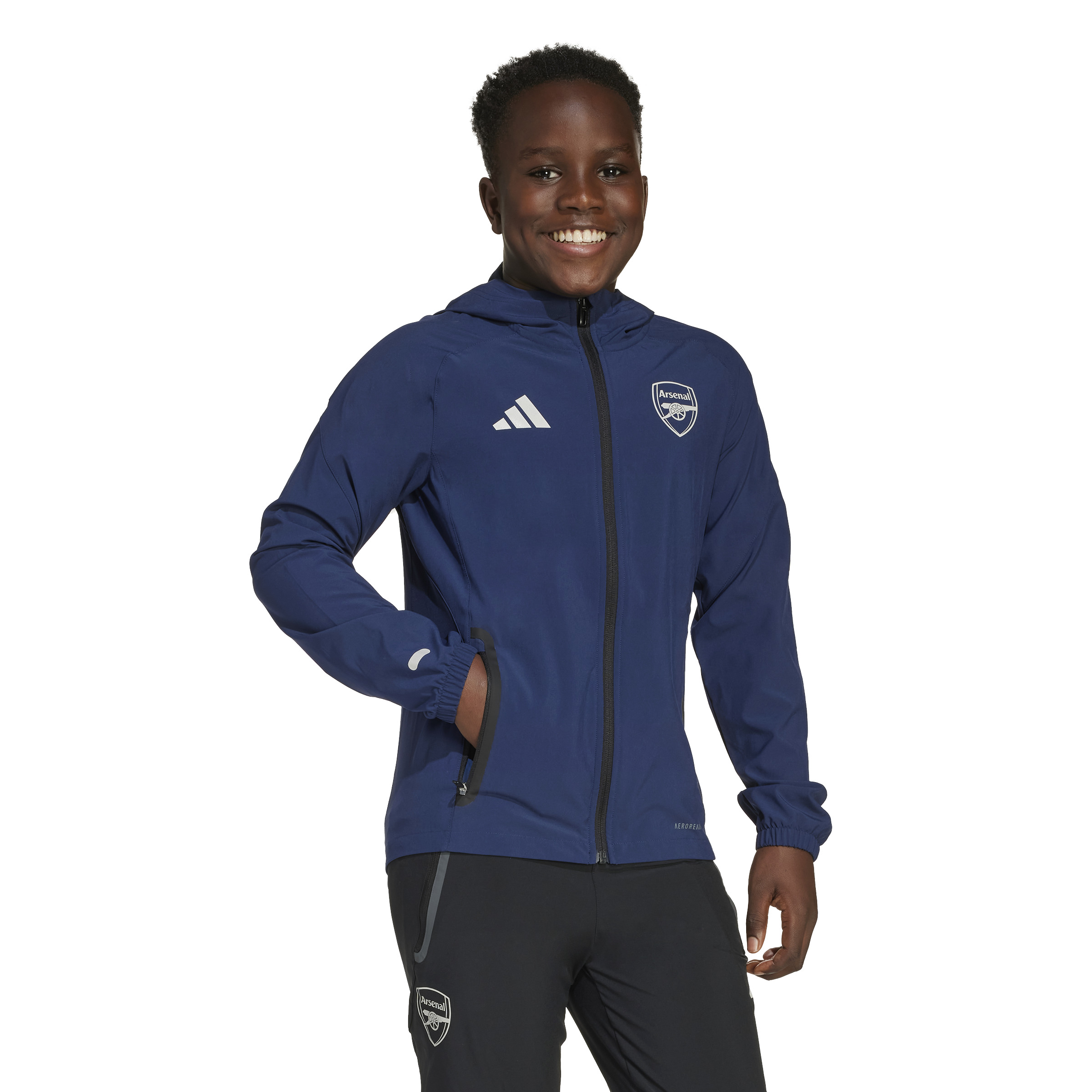 Adidas Arsenal Vis Tech Vest 2025-2026 Kids Donkerblauw Wit Zwart