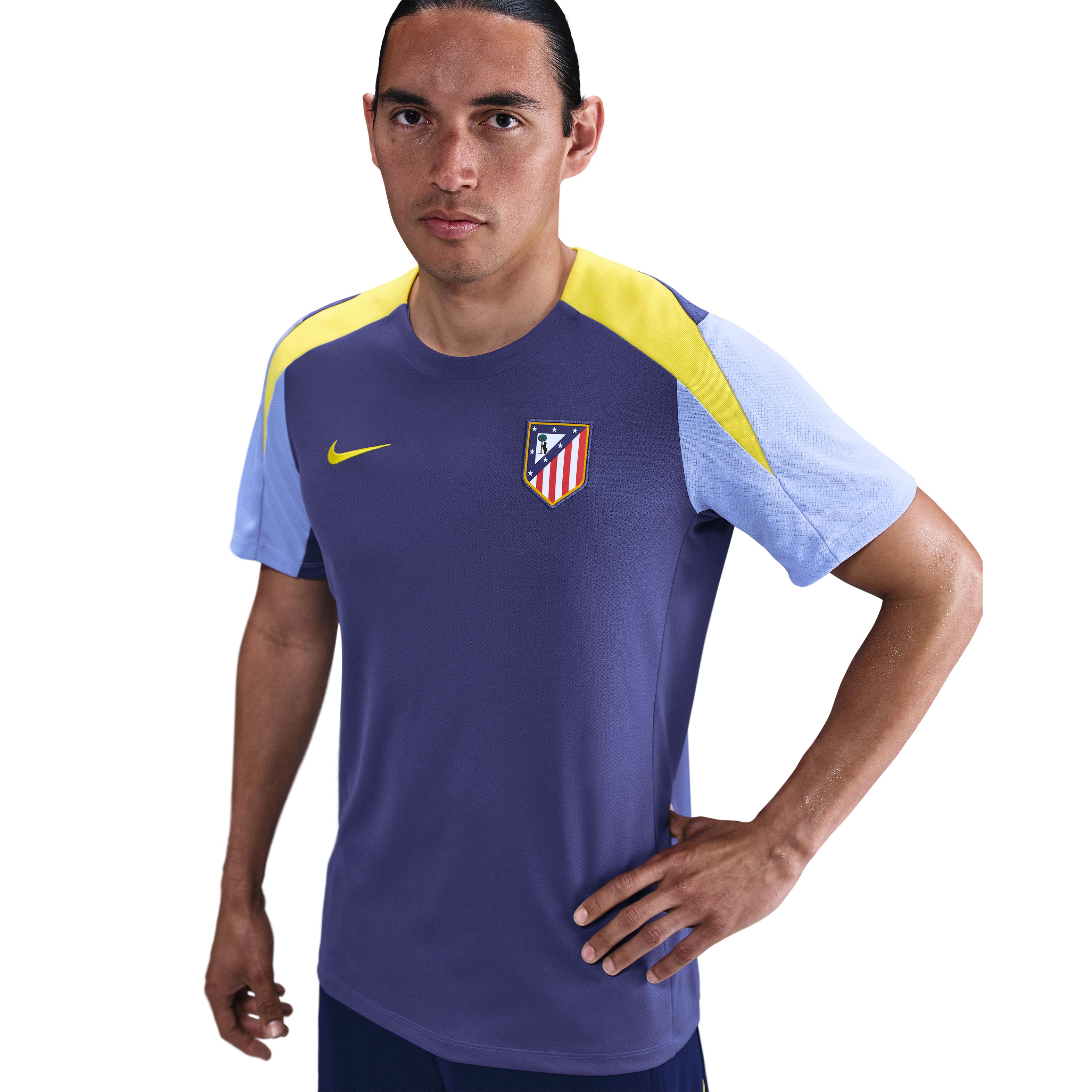 Nike Atletico Madrid Strike Trainingsshirt 2025-2026 Donkerpaars Geel