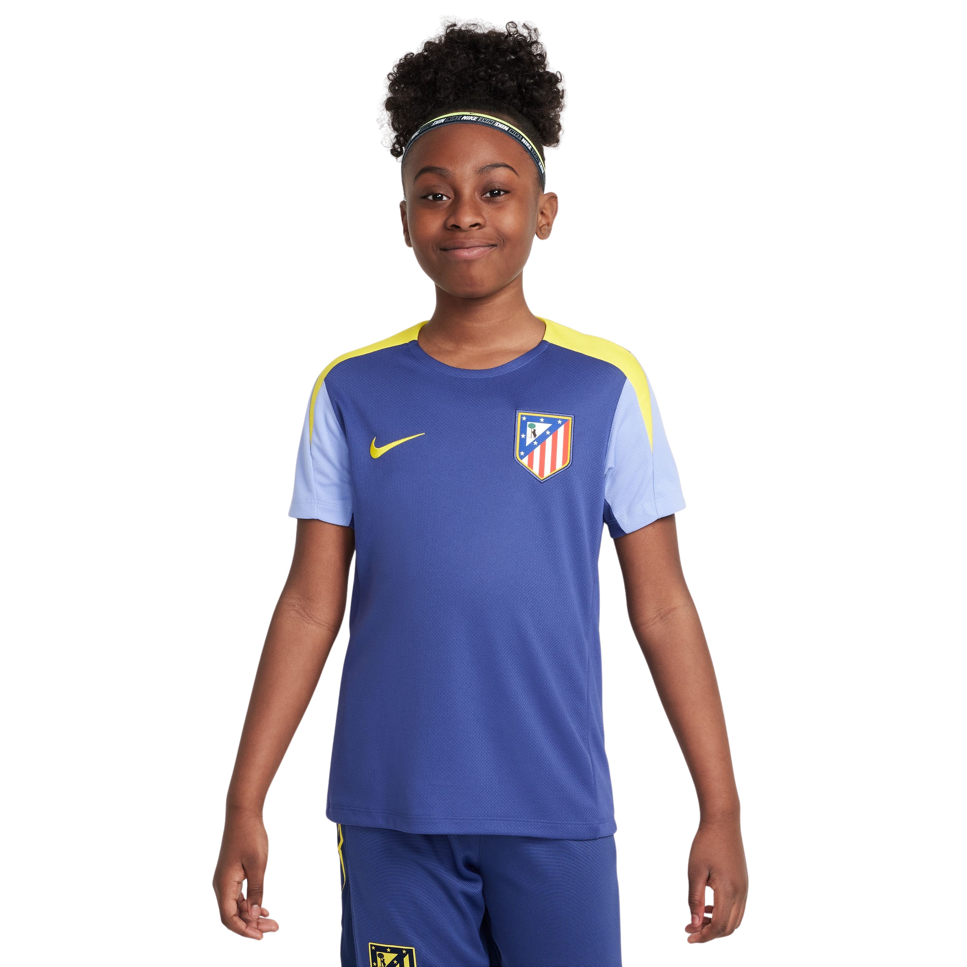 Nike Atletico Madrid Strike Trainingsshirt 2025-2026 Kids Donkerpaars Geel