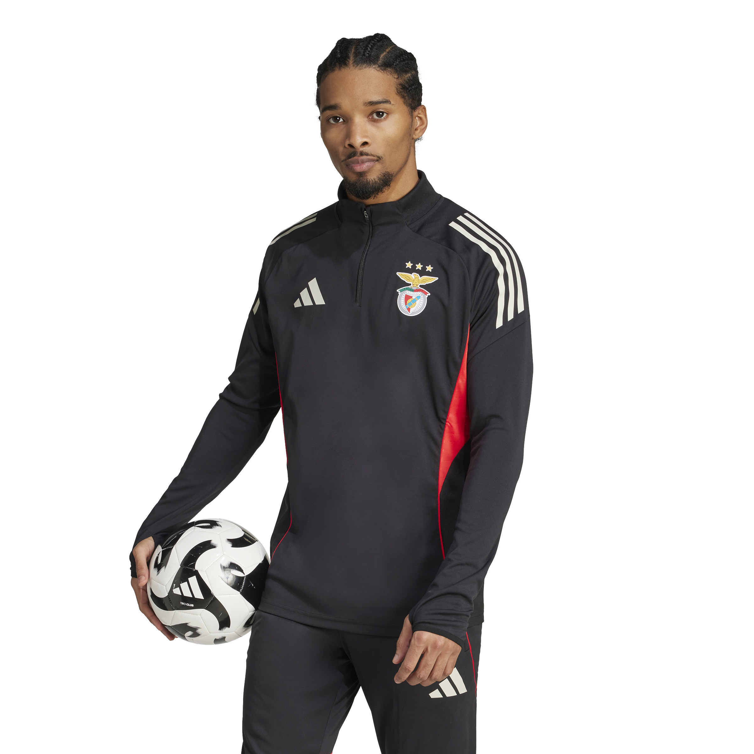 Adidas Benfica Trainingstrui 1/4-Zip 2025-2026 Zwart Wit Rood
