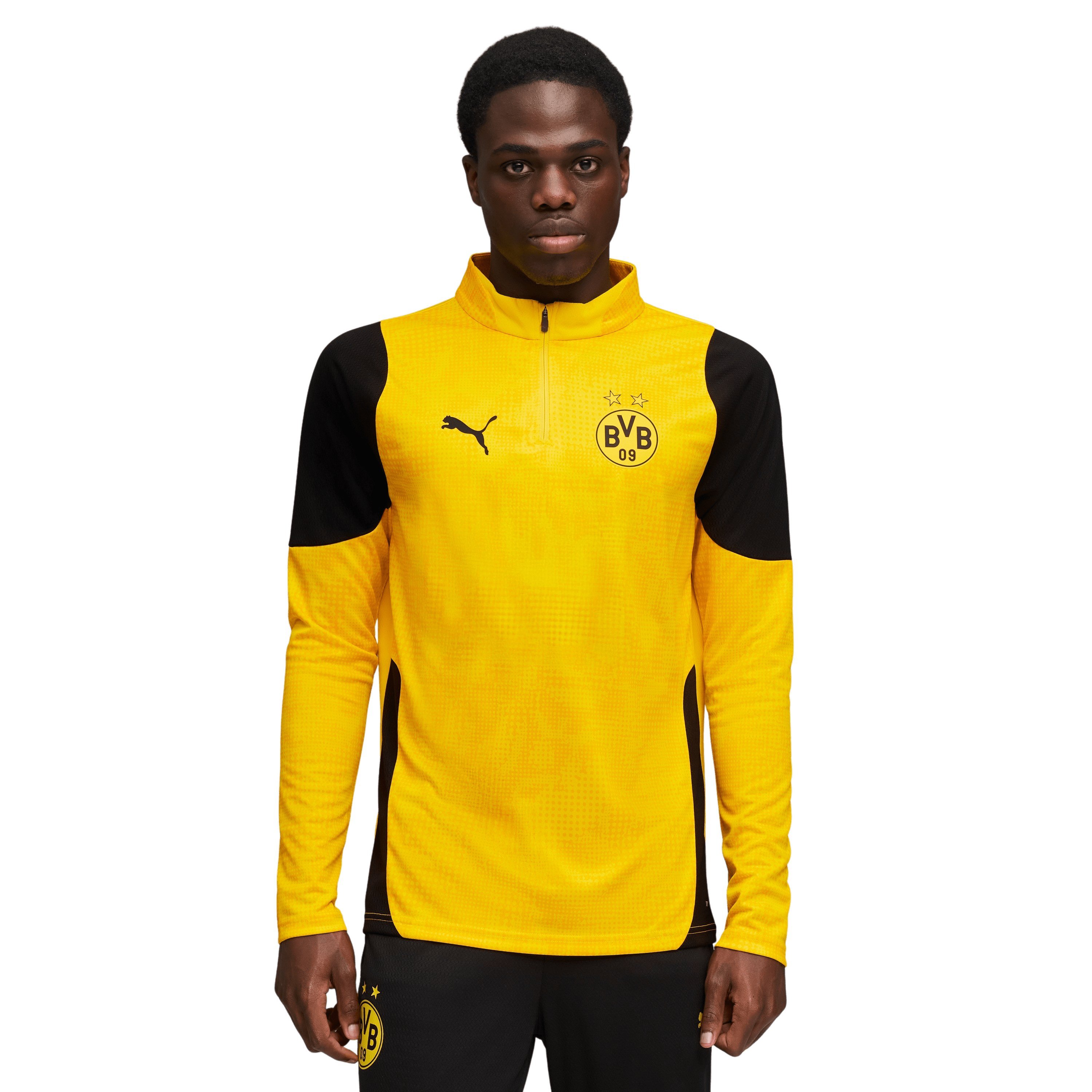 PUMA Borussia Dortmund Trainingstrui 1/4-Zip 2025-2026 Geel Zwart