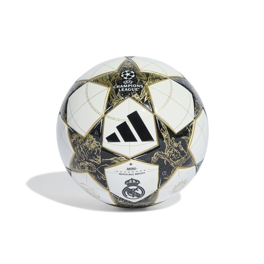 Adidas Real Madrid Voetbal Champions League Mini - Wit/Zwart/Goud