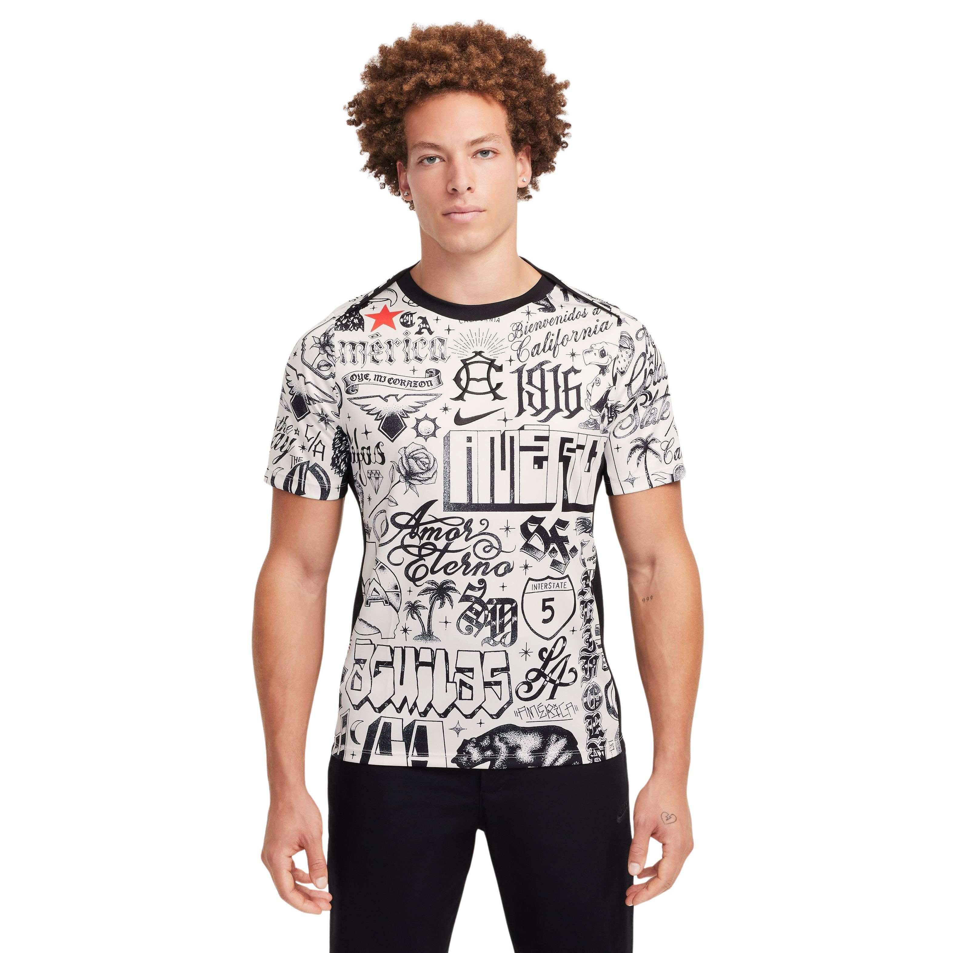 Nike Club América x California Pre-Match Trainingsshirt 2024-2025 Wit Zwart Rood