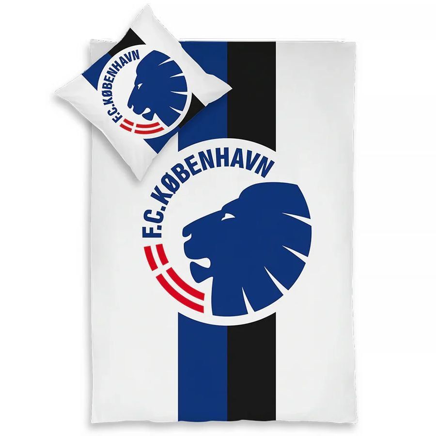 FCK FC Kopenhagen Beddengoed Stripe Logo - Wit/Blauw/Zwart