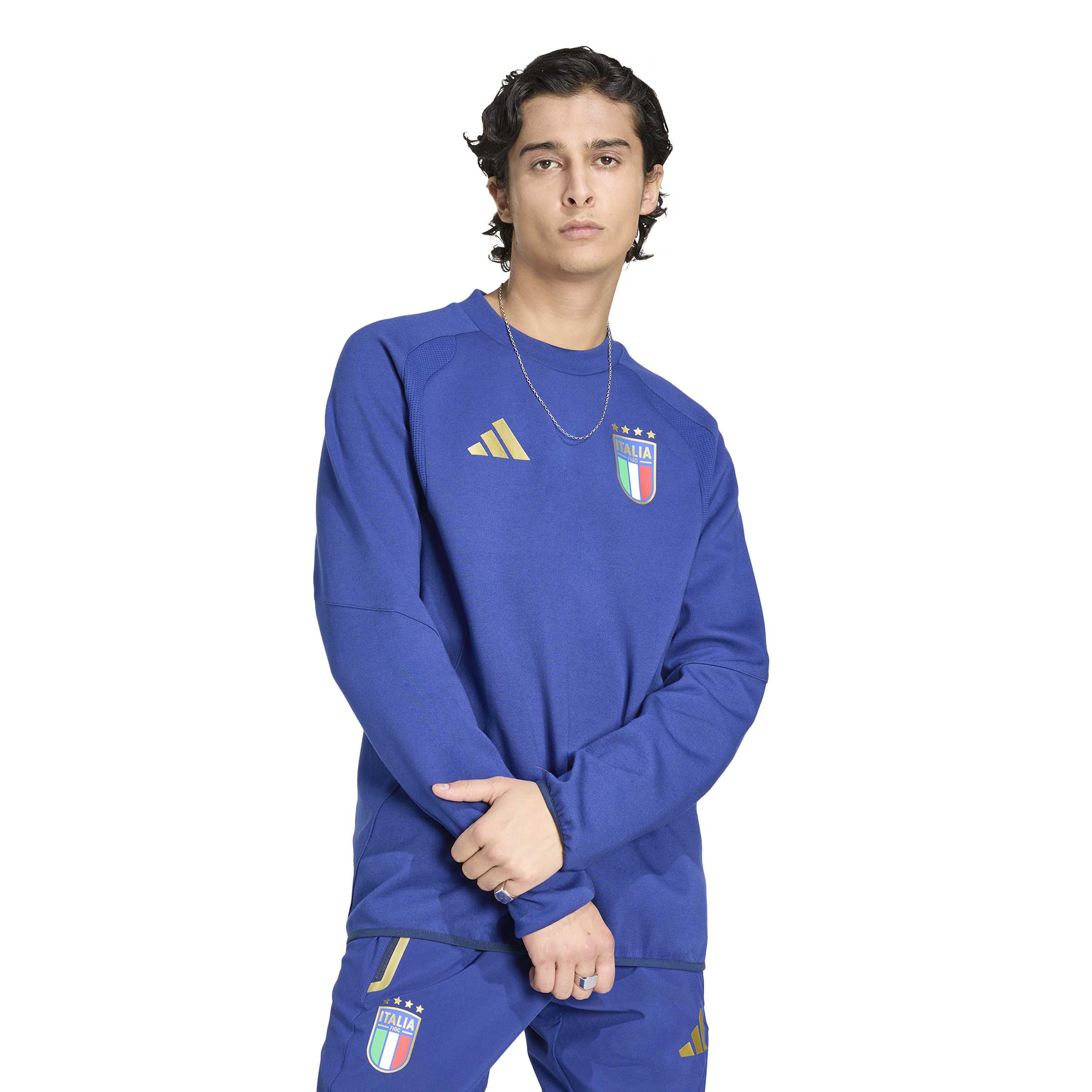 Adidas Italië Tiro Travel Crew Sweater 2026-2028 Blauw