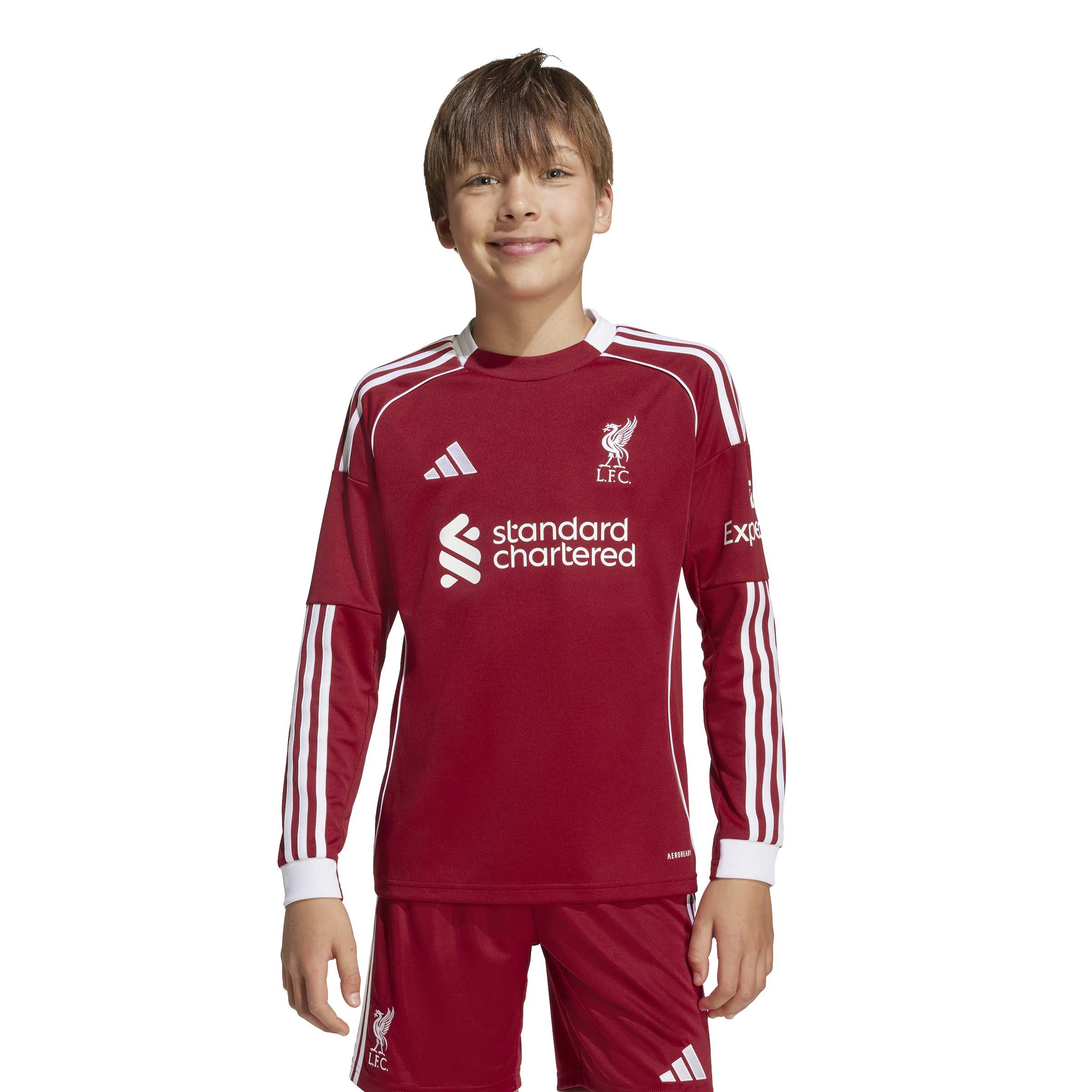 Adidas Liverpool Thuisshirt Lange Mouwen 2025-2026 Kids