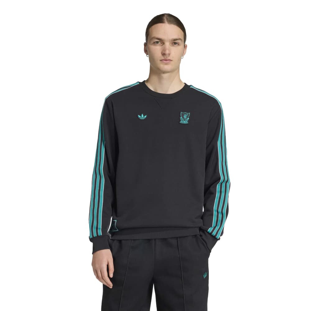 Adidas Liverpool Terrace Icons Crew Sweater Zwart Groen Wit